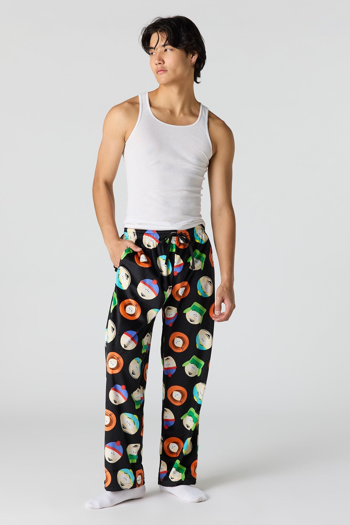 Cartoon Print Plush Pajama Pant