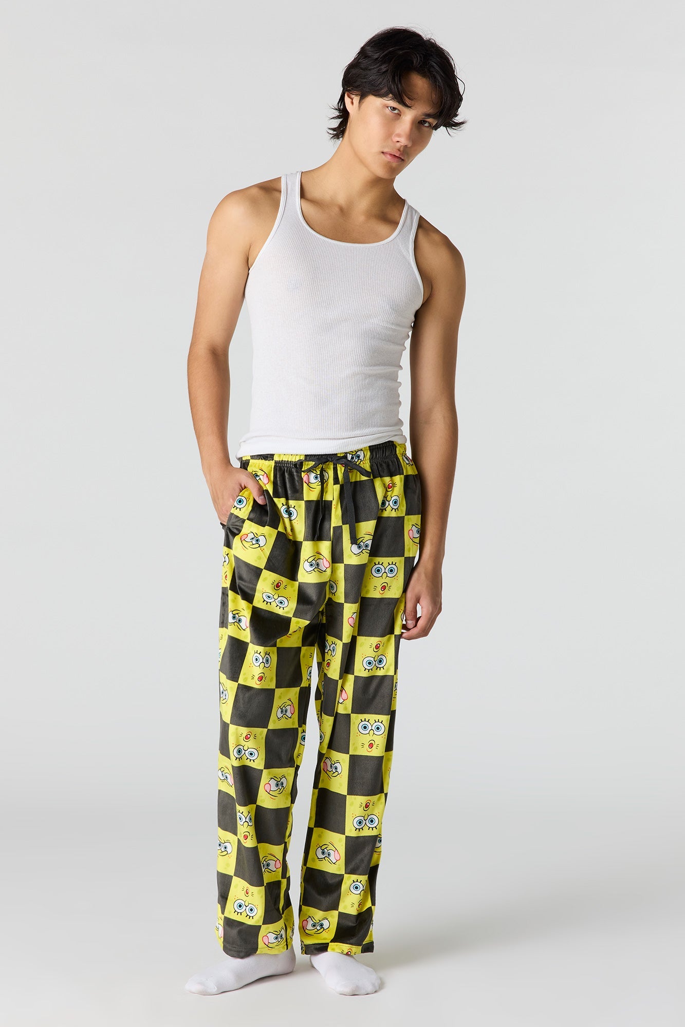 Cartoon Print Plush Pajama Pant