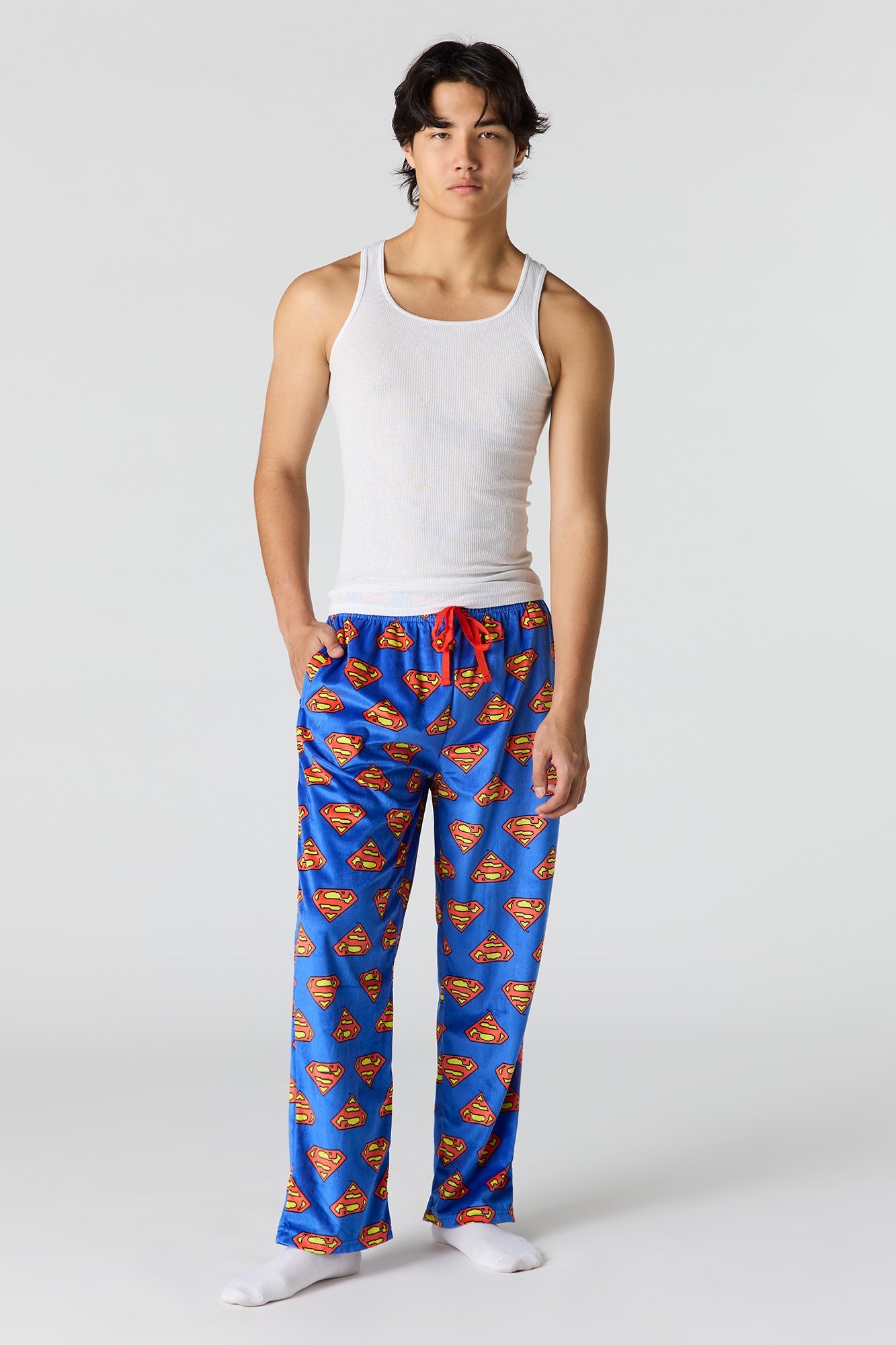 Cartoon Print Plush Pajama Pant