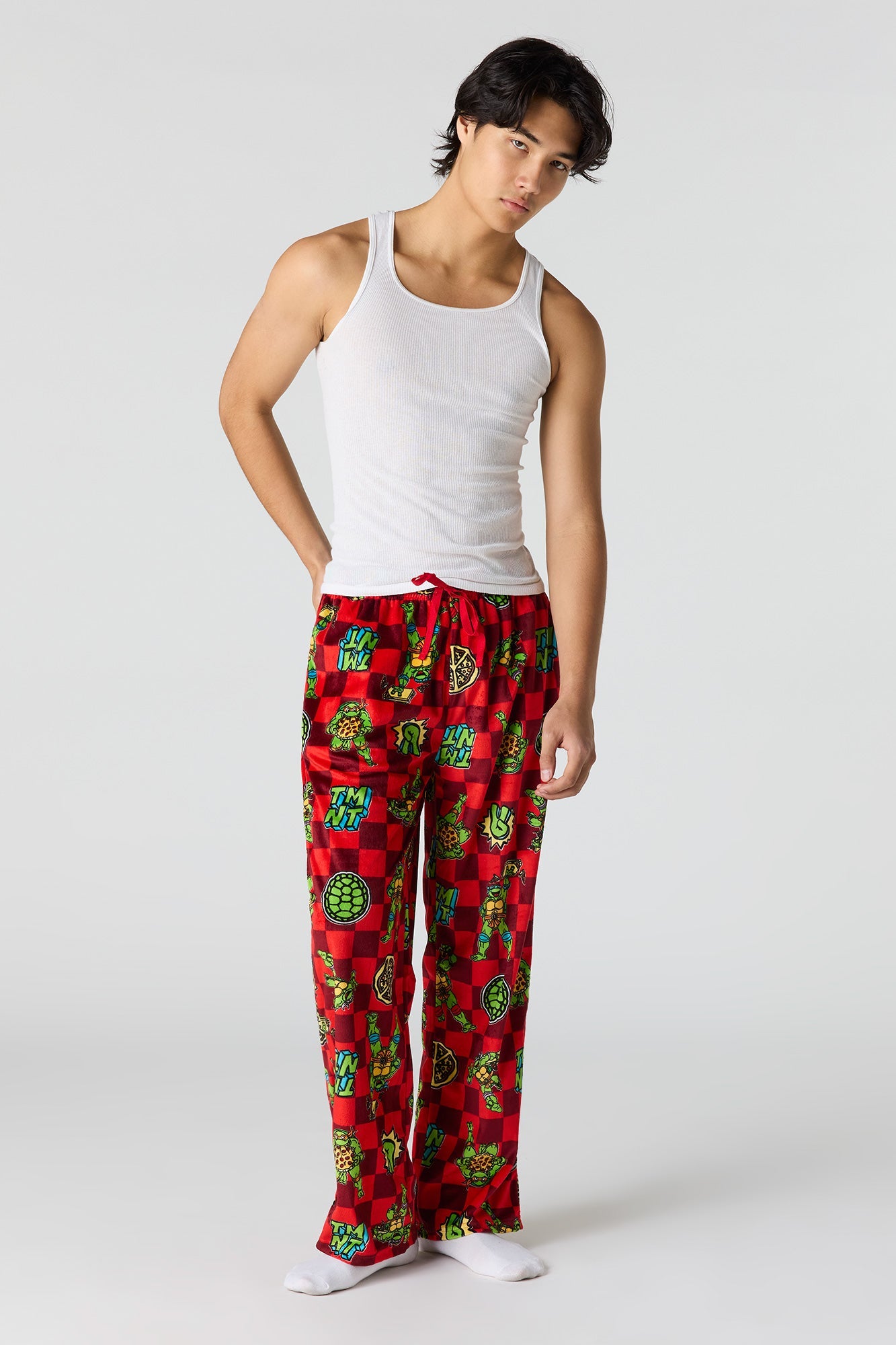 Cartoon Print Plush Pajama Pant