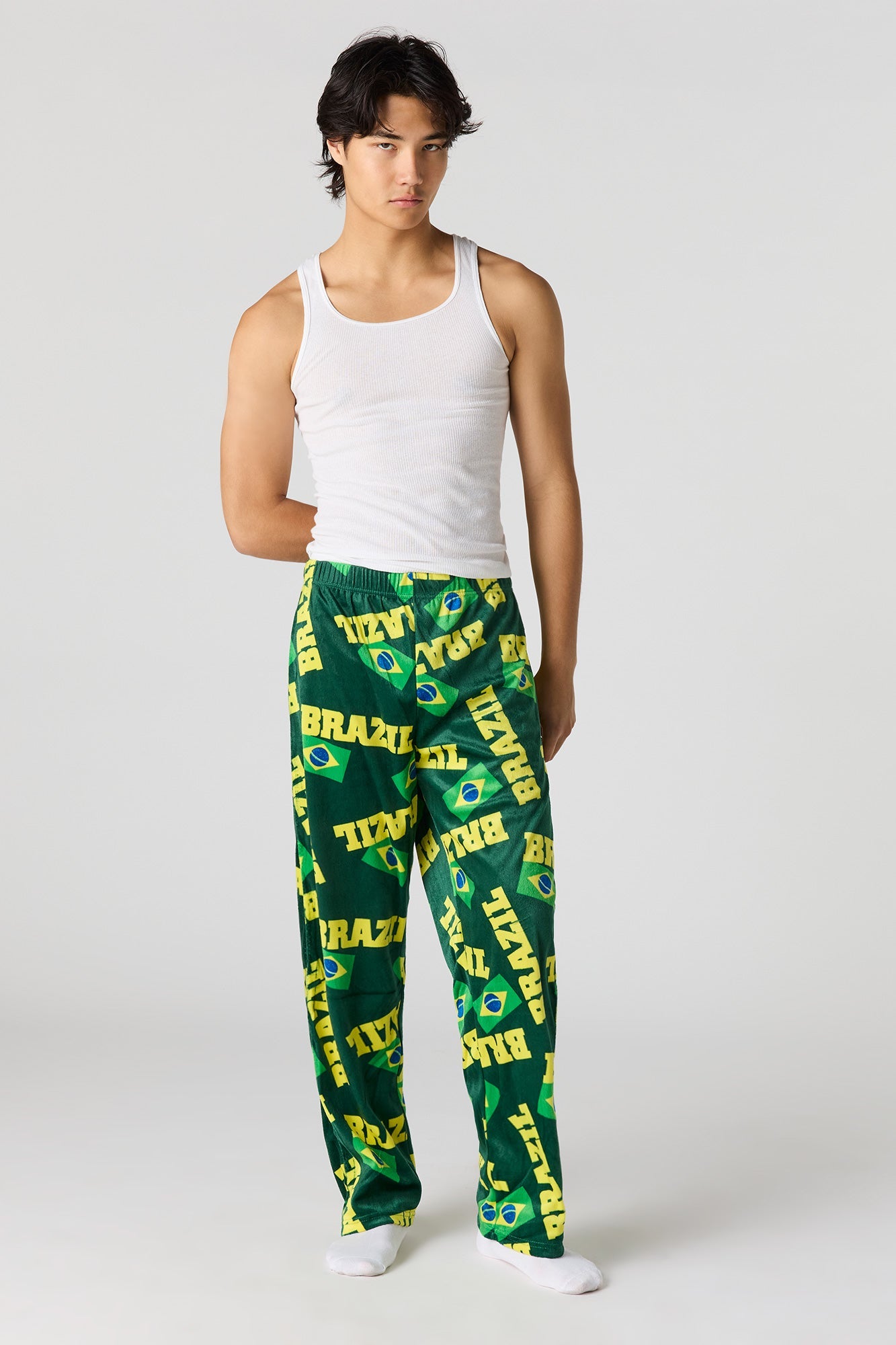 Brazil Print Plush Pajama Pant