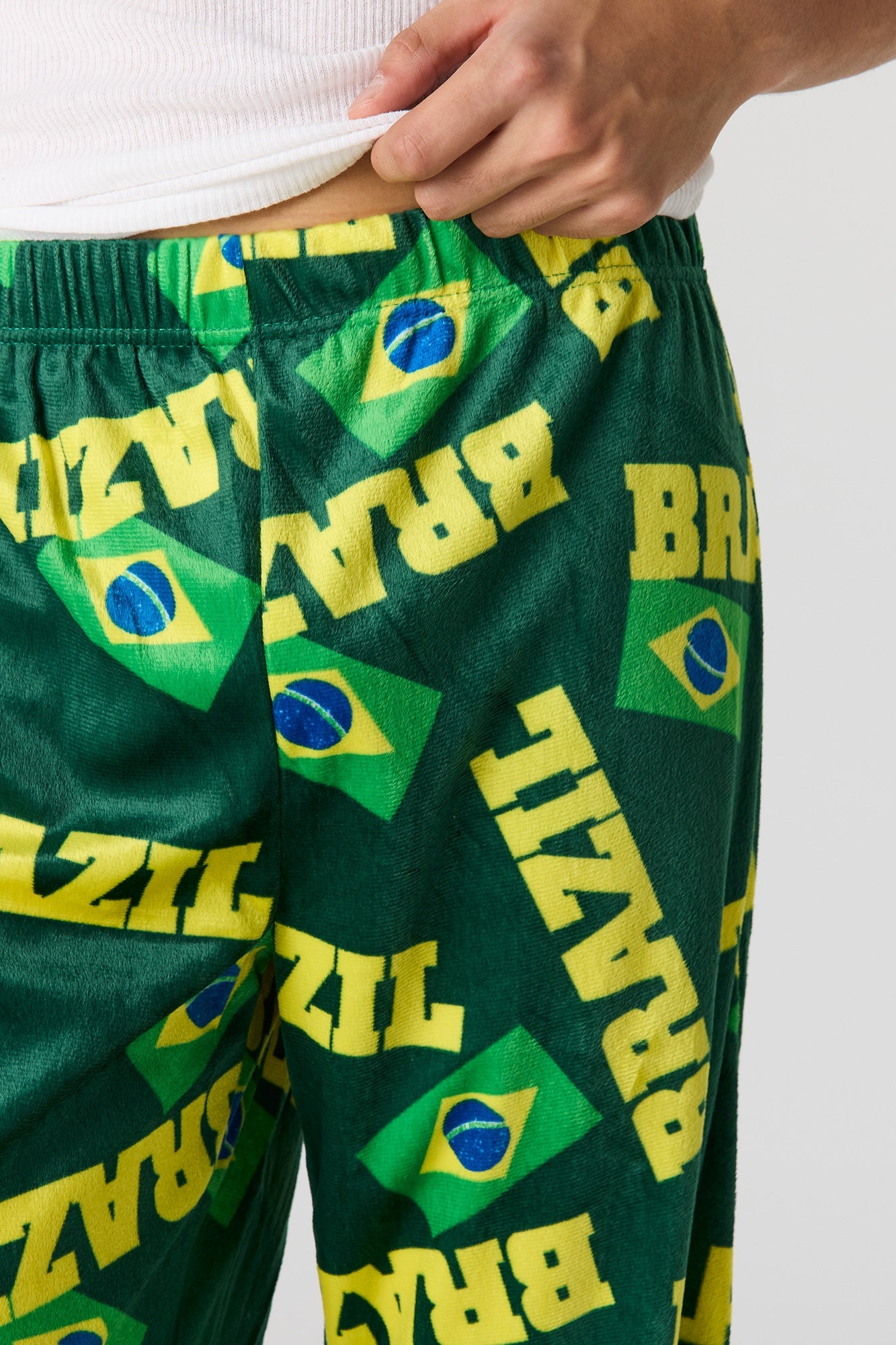 Brazil Print Plush Pajama Pant