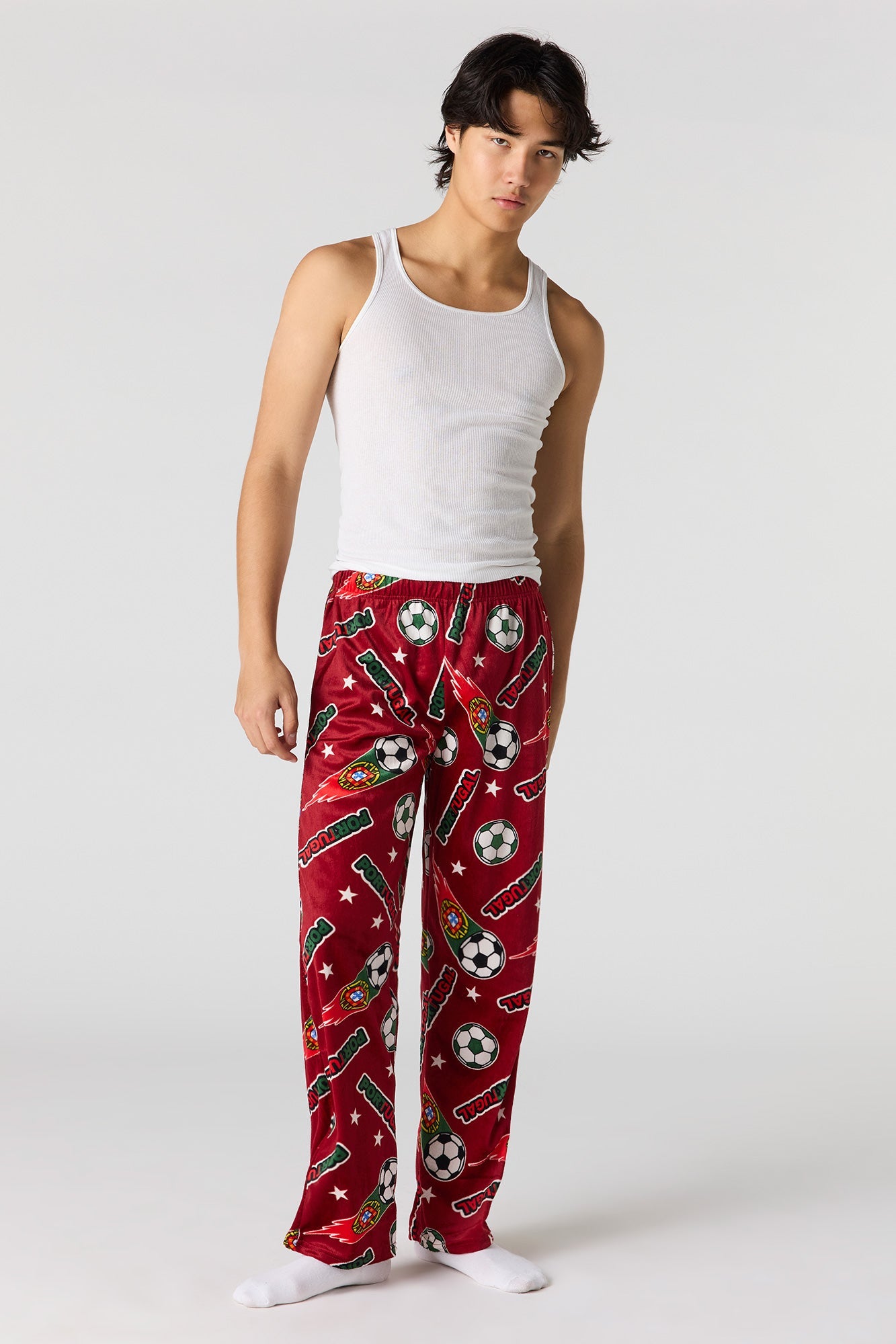 Portugal Print Plush Pajama Pant