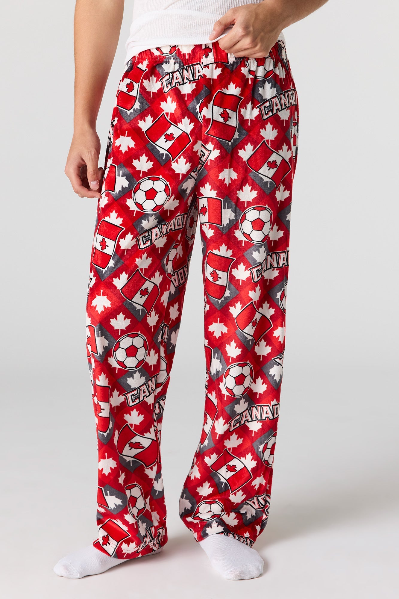 Canada Print Plush Pajama Pant