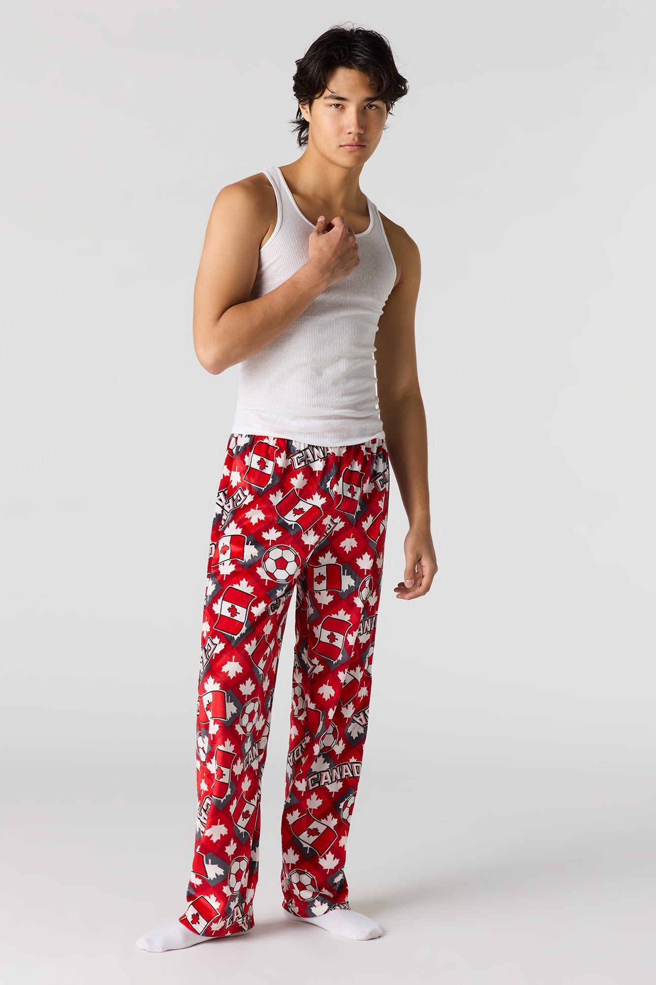 Canada Print Plush Pajama Pant