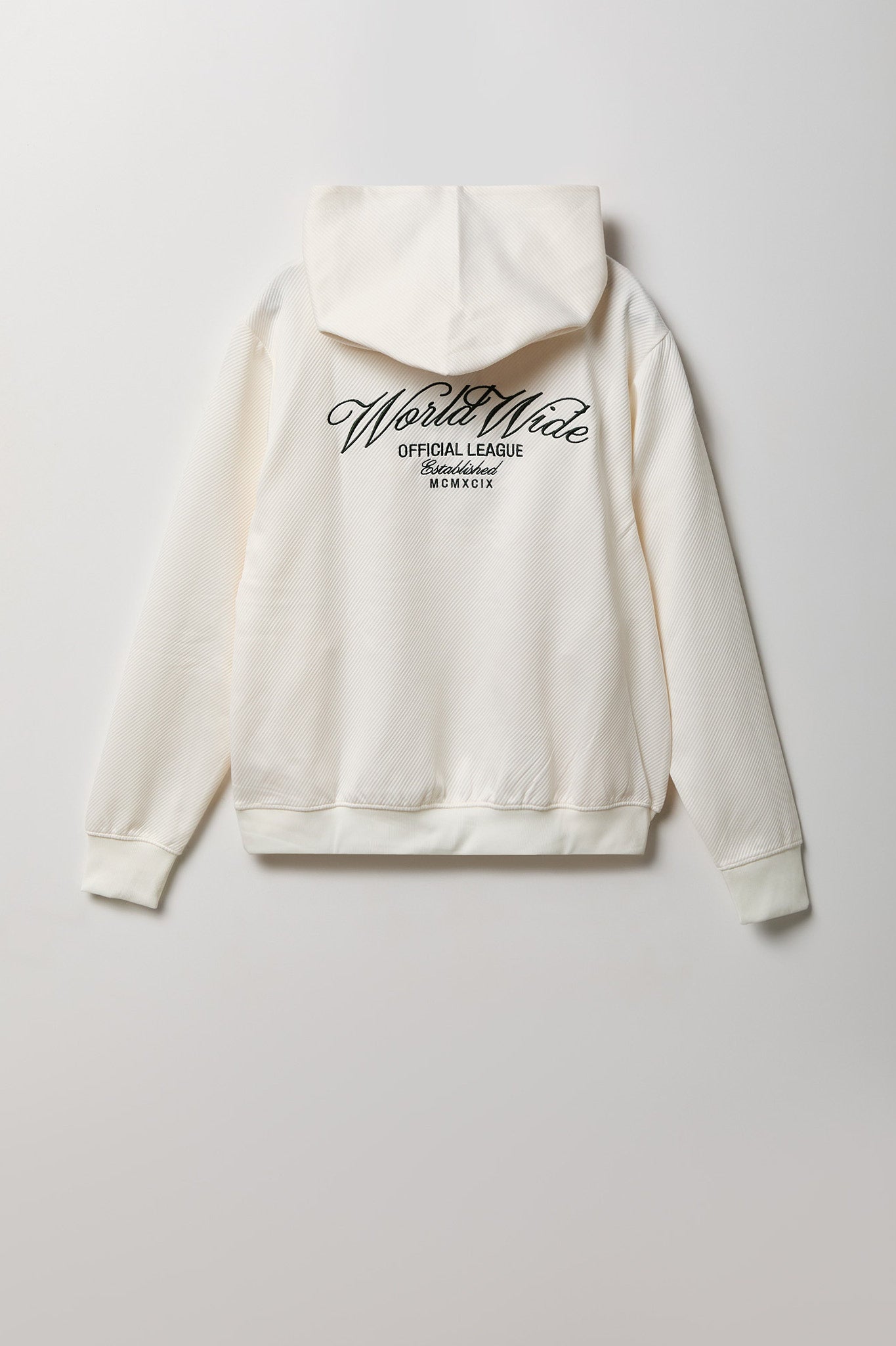 Textured Embroidered Hoodie