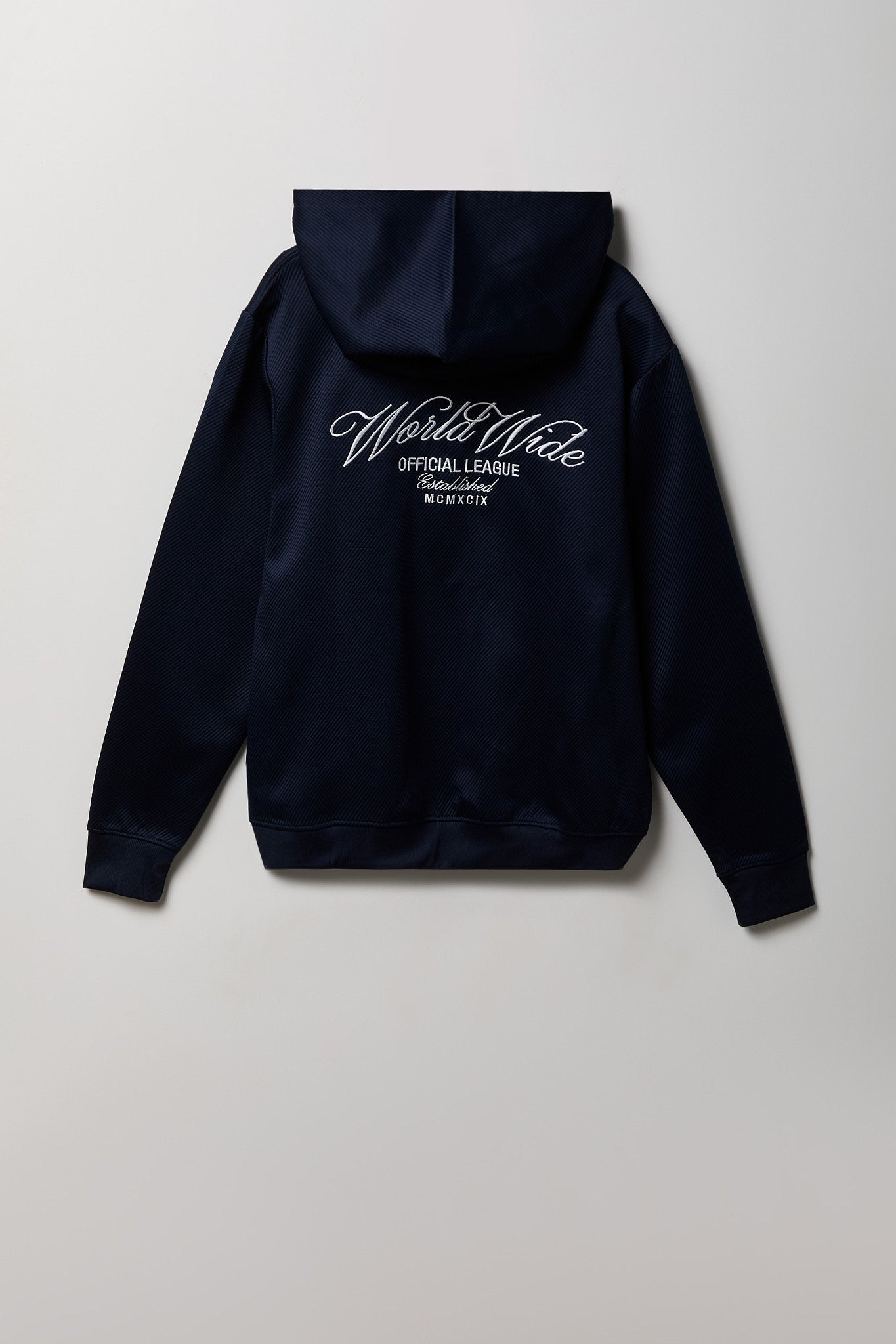 Textured Embroidered Hoodie