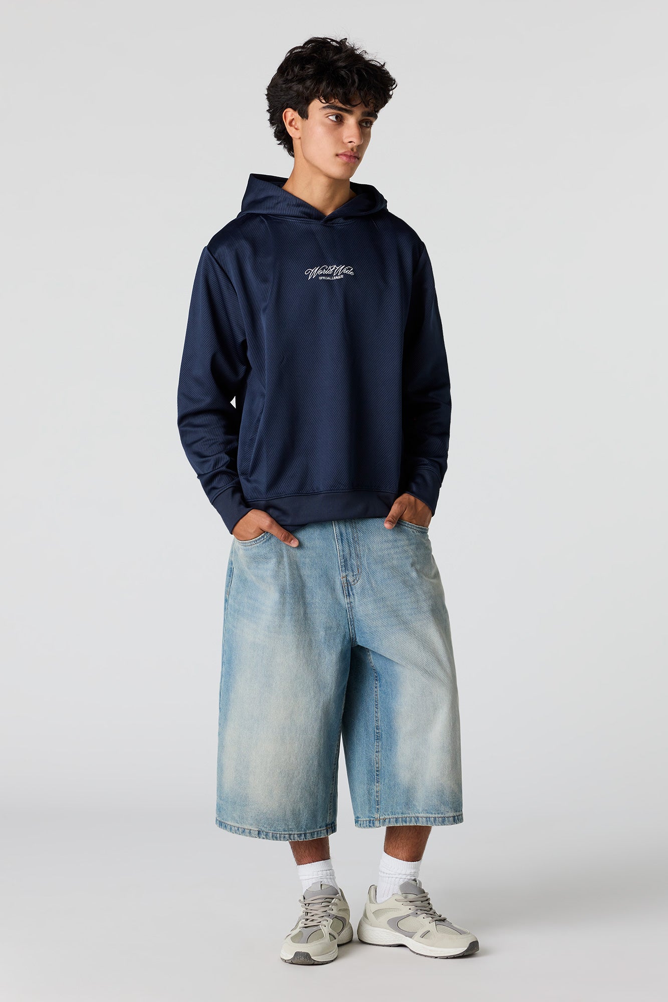 Textured Embroidered Hoodie