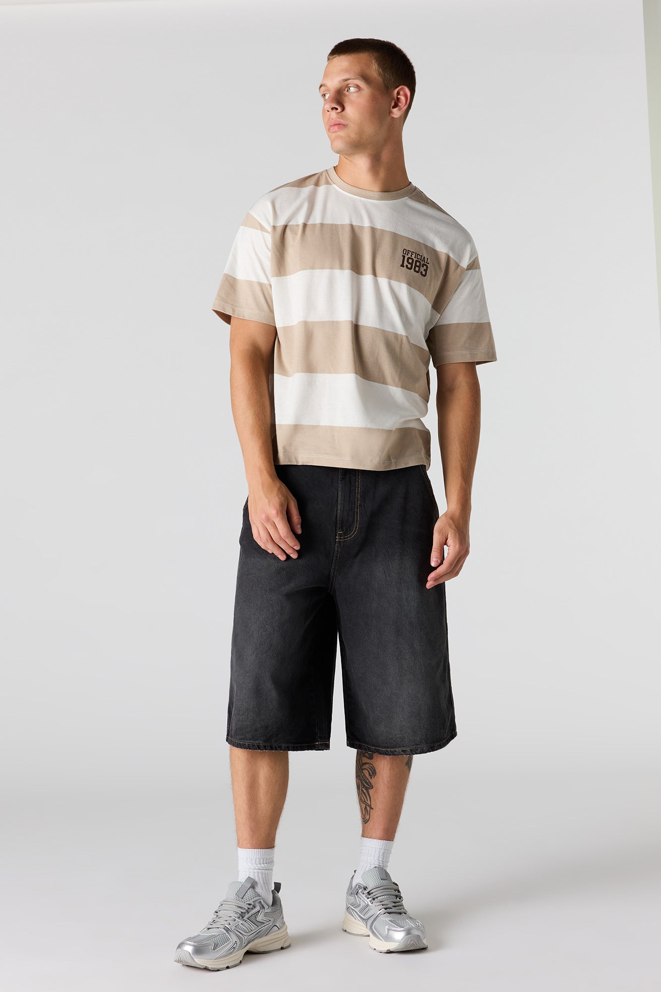 Striped Graphic Boxy T-Shirt