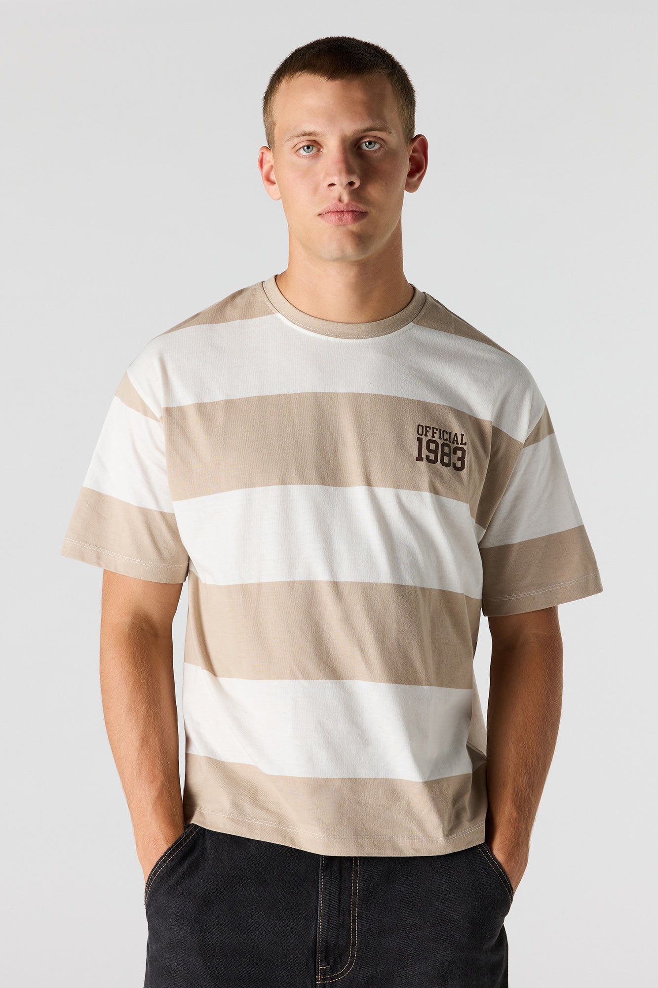 Striped Graphic Boxy T-Shirt