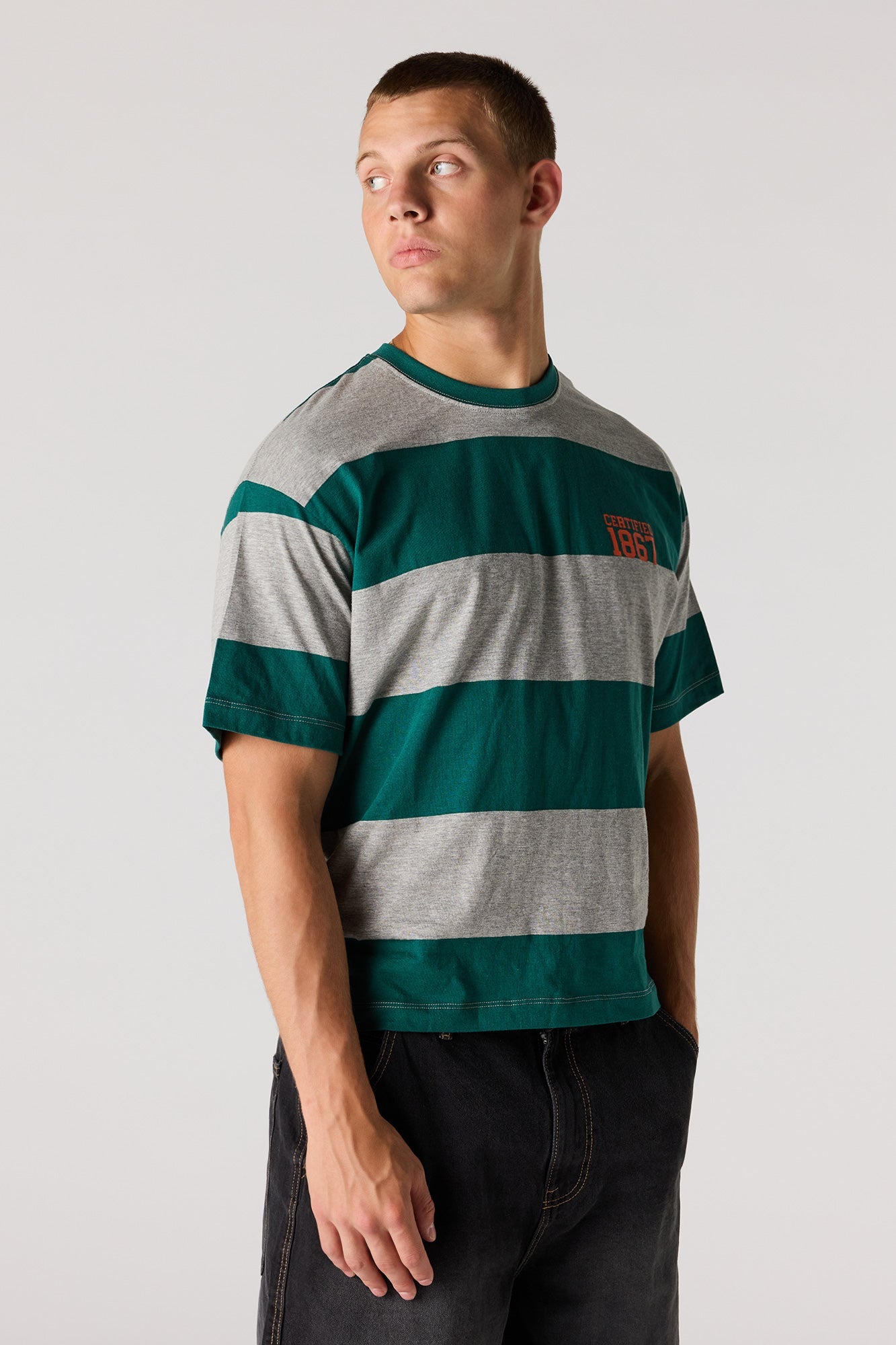 Striped Graphic Boxy T-Shirt
