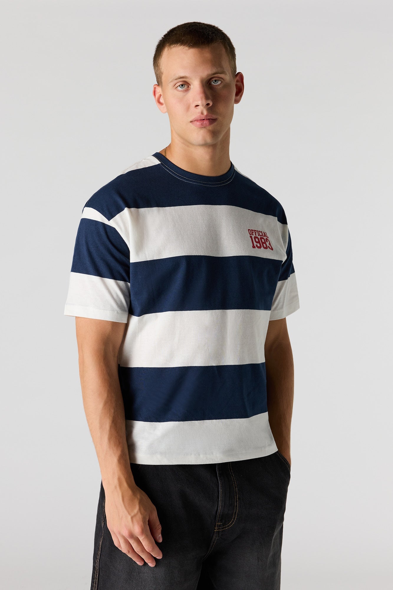 Striped Graphic Boxy T-Shirt