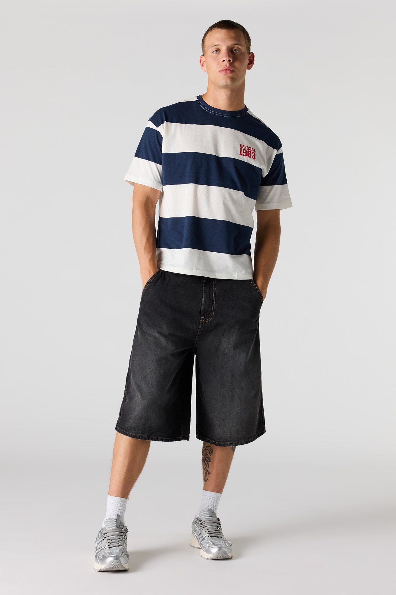 Striped Graphic Boxy T-Shirt