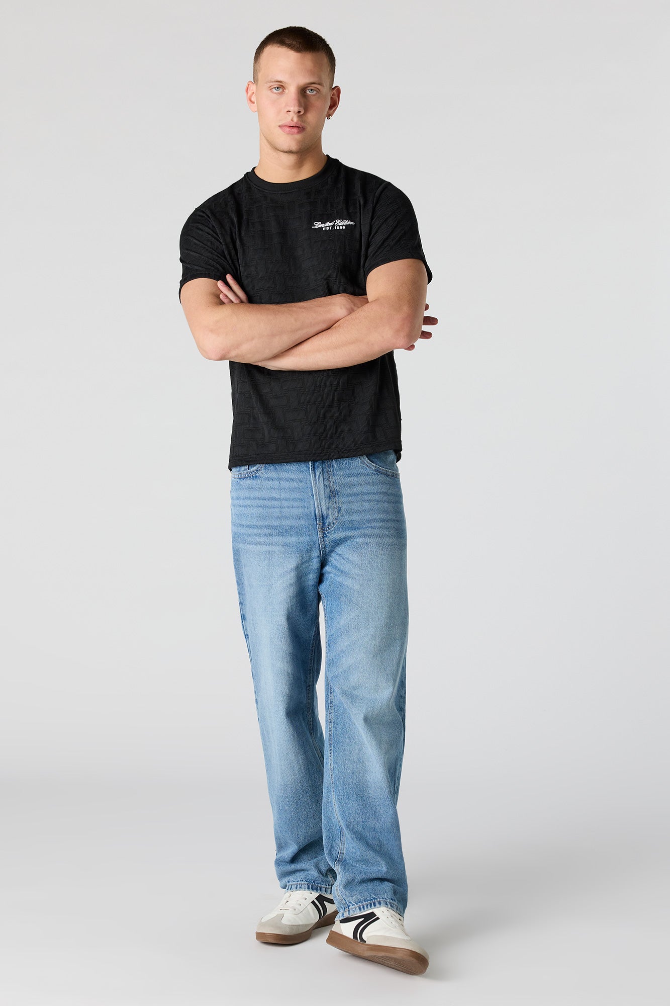 Embroidered Knit T-Shirt