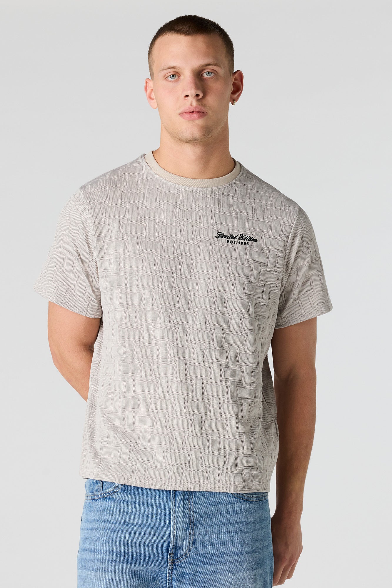 Embroidered Knit T-Shirt