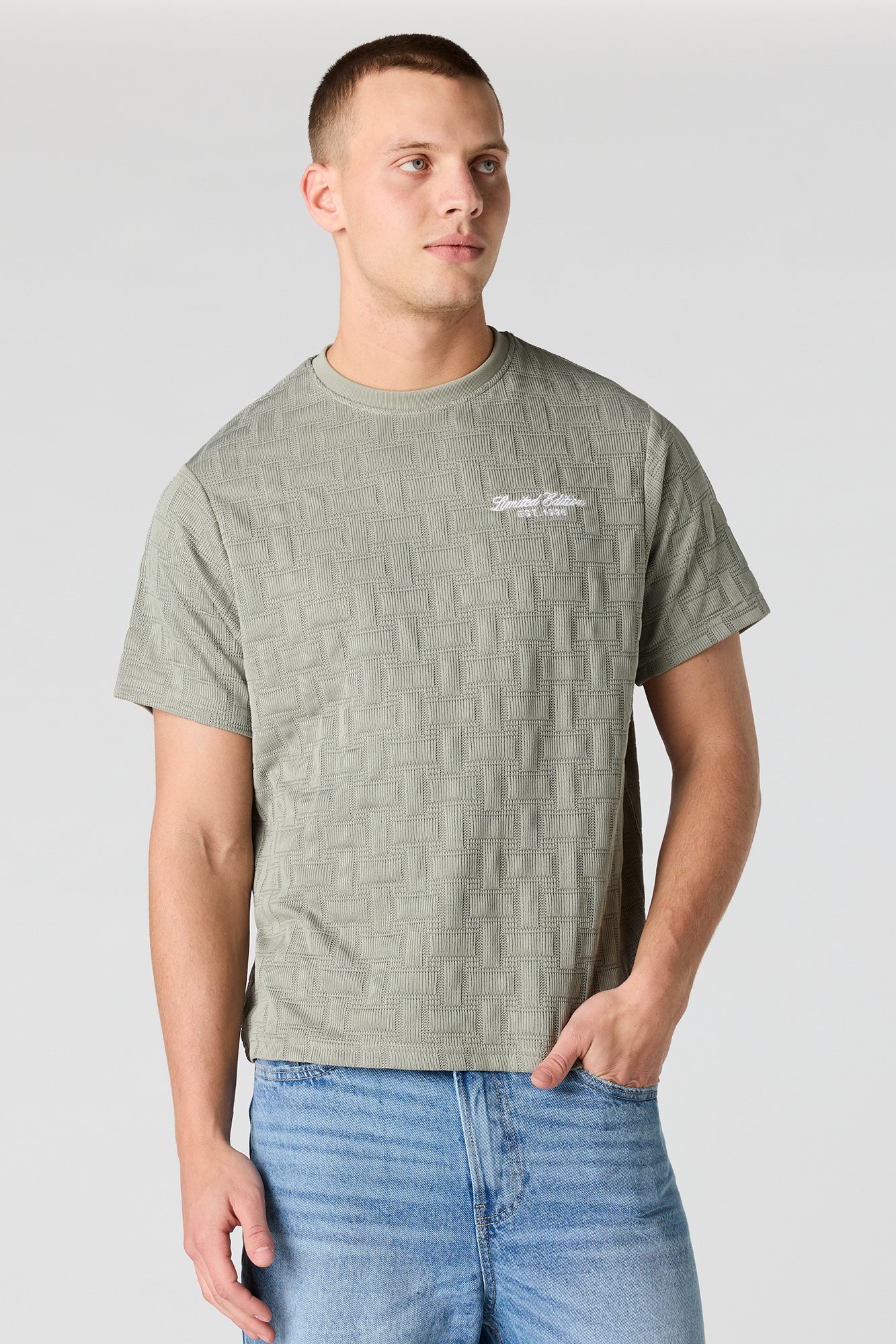 Embroidered Knit T-Shirt