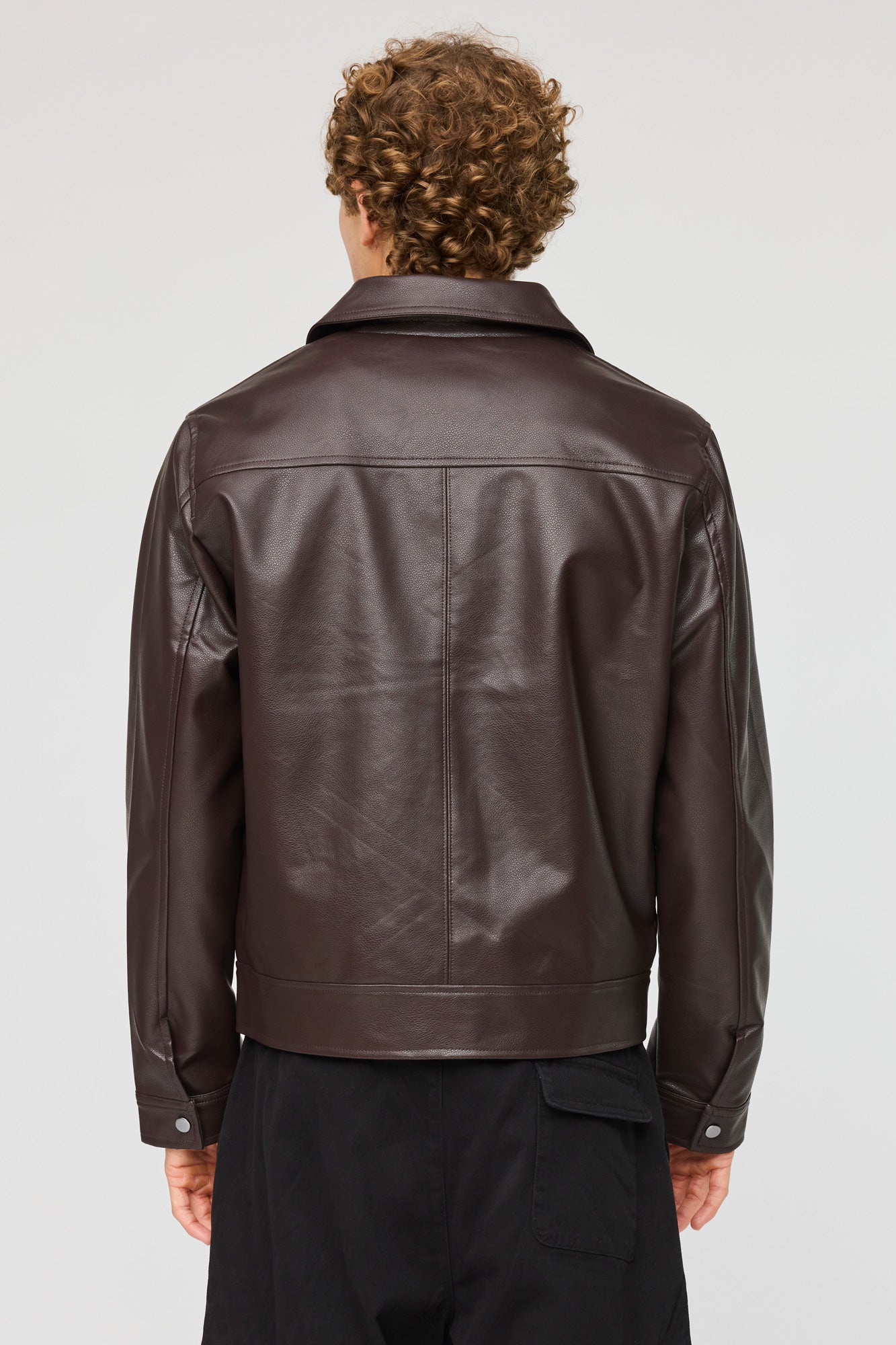 Faux Leather Bomber Jacket