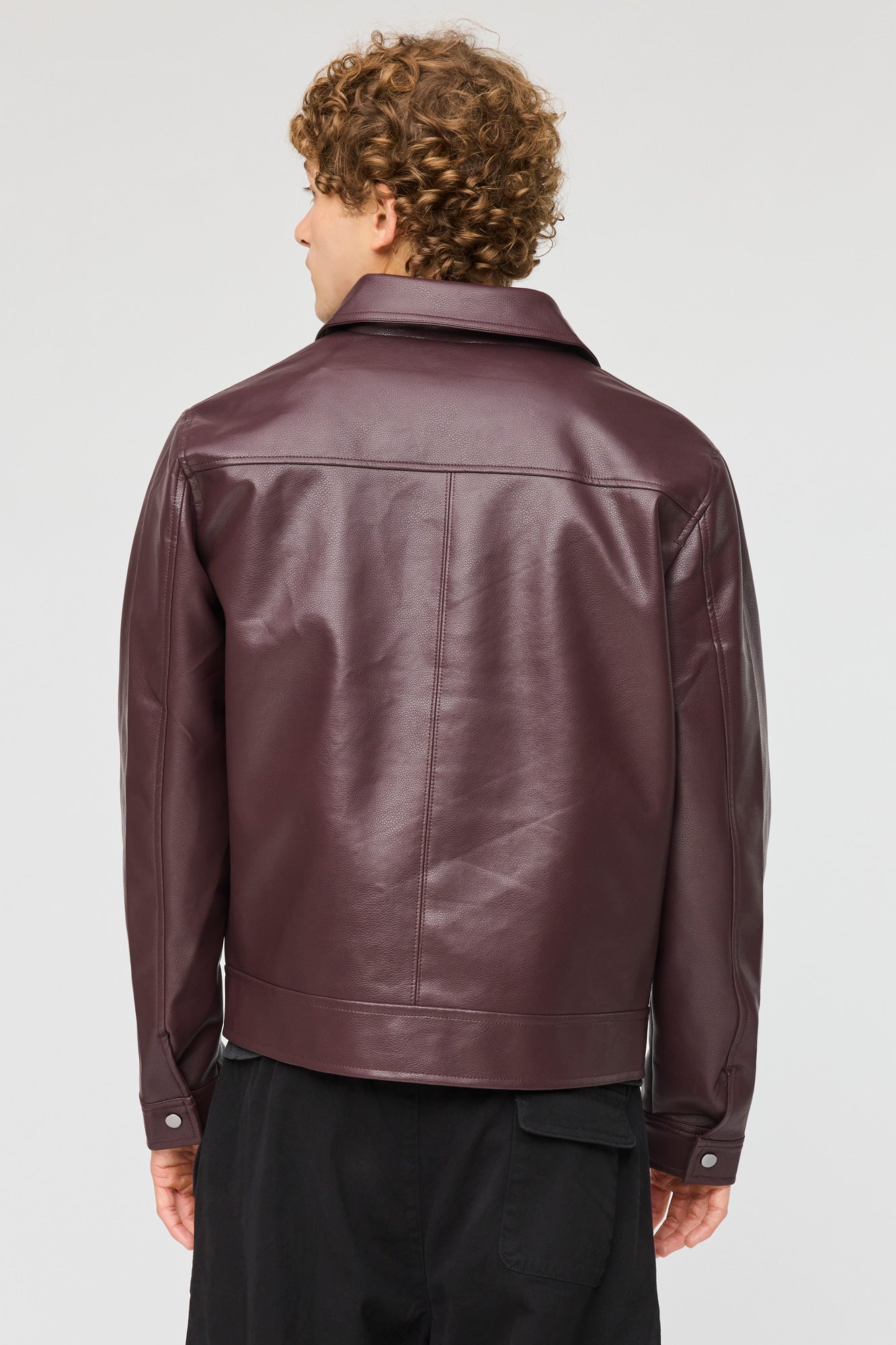 Faux Leather Bomber Jacket