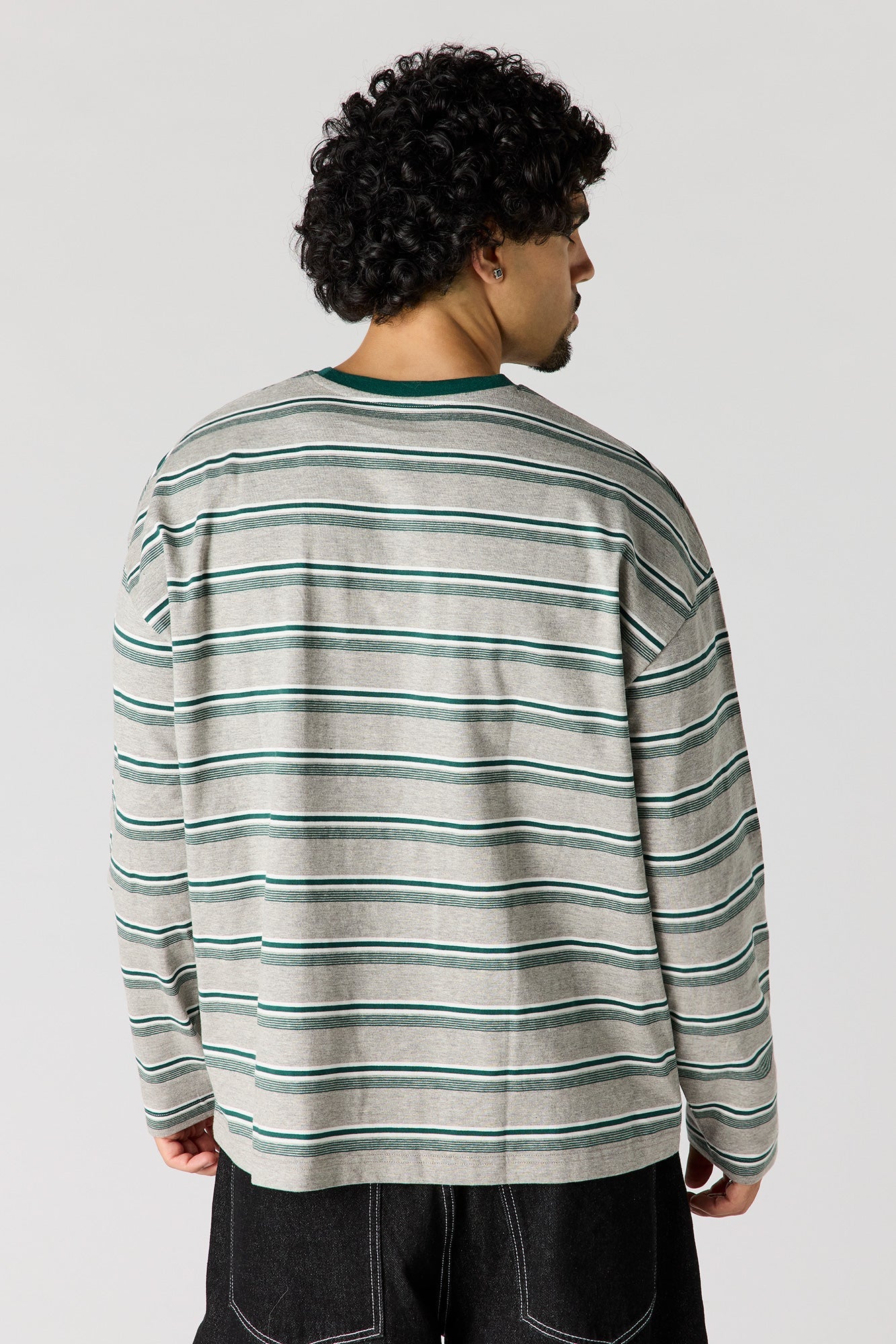 Striped Boxy Long Sleeve Top