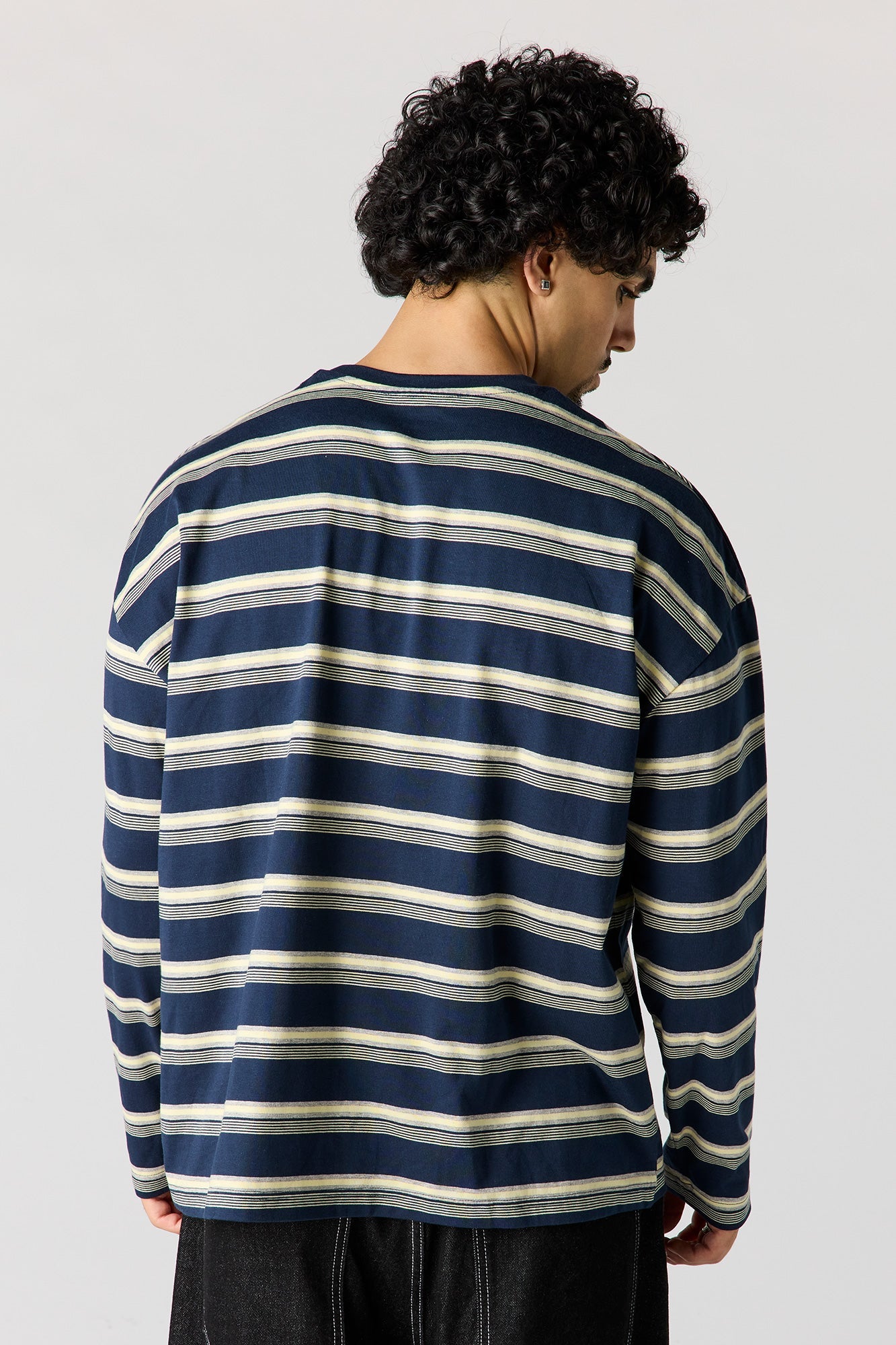 Striped Boxy Long Sleeve Top