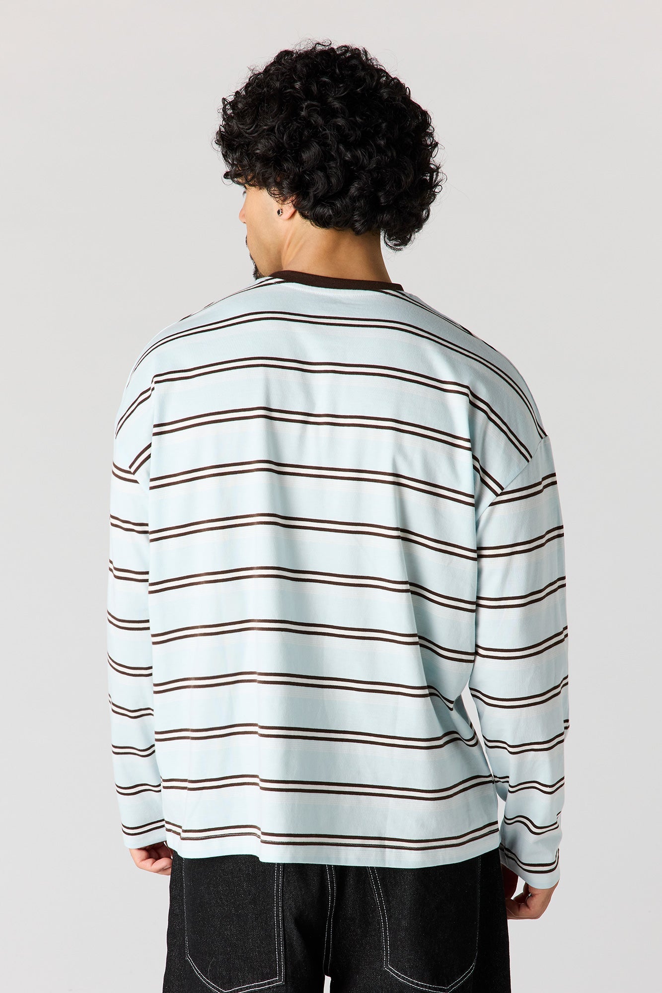 Striped Boxy Long Sleeve Top