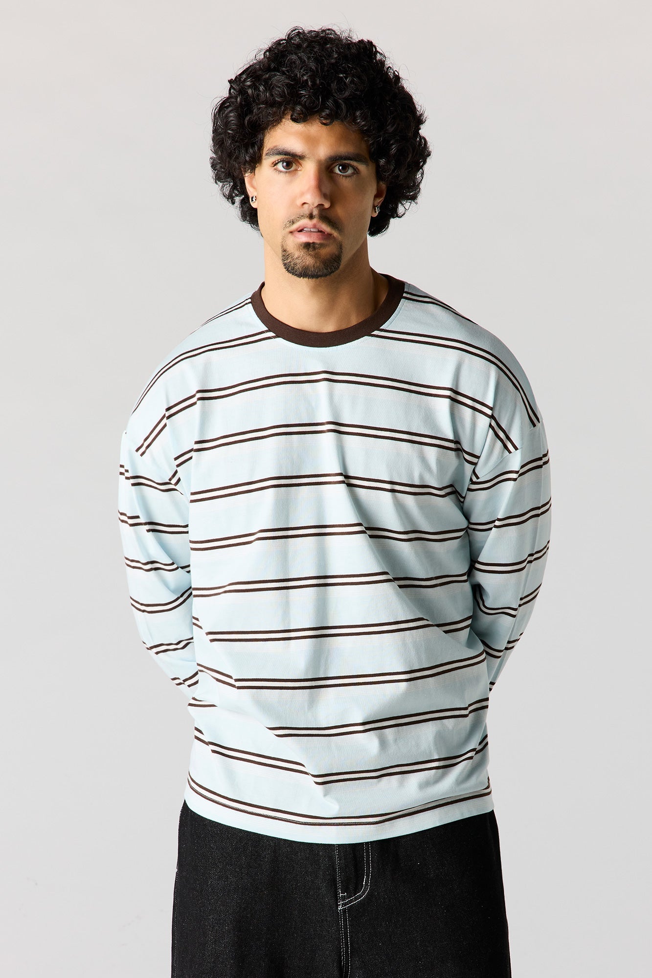 Striped Boxy Long Sleeve Top