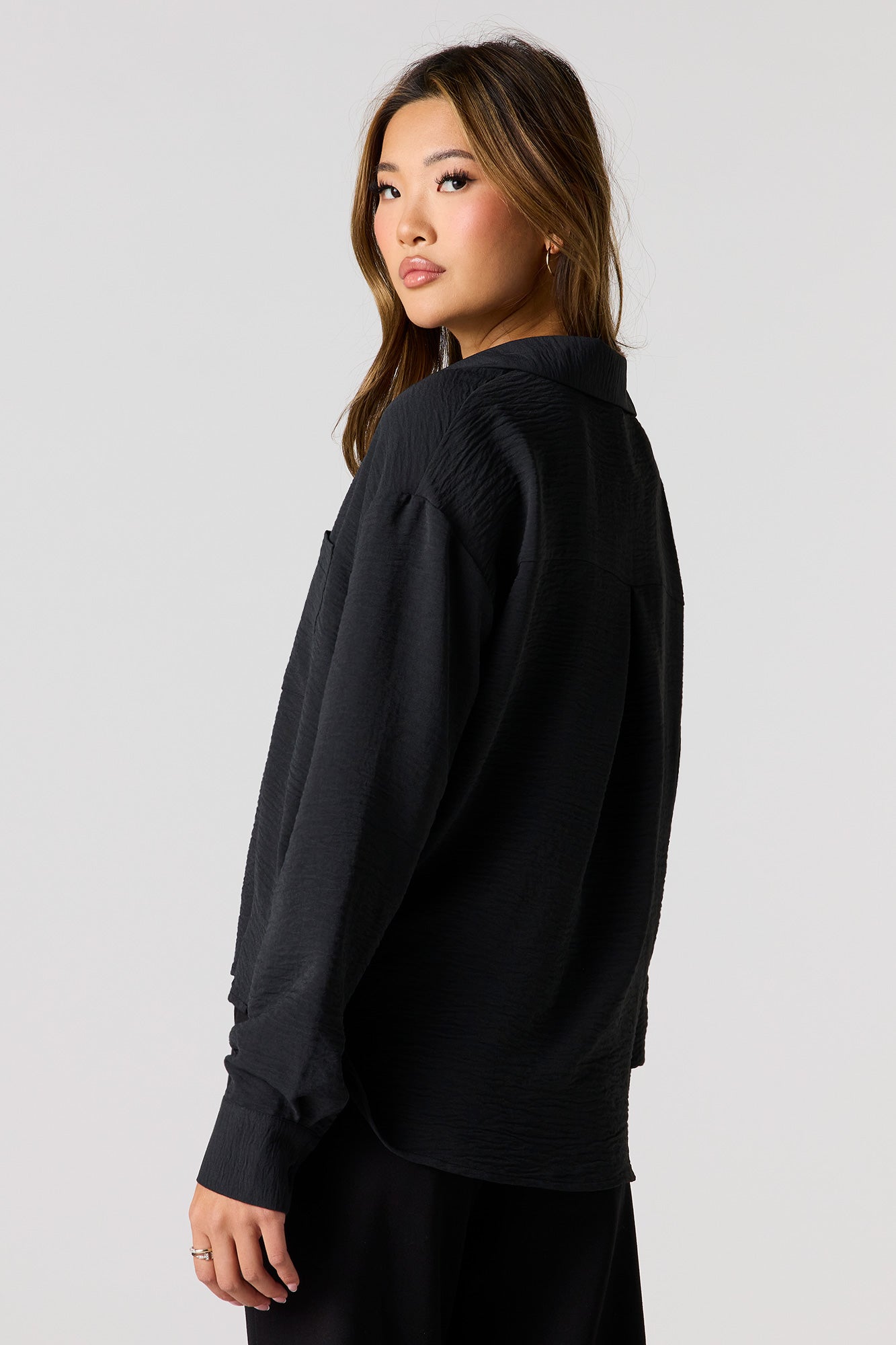 Flowy Button-Up Collared Top
