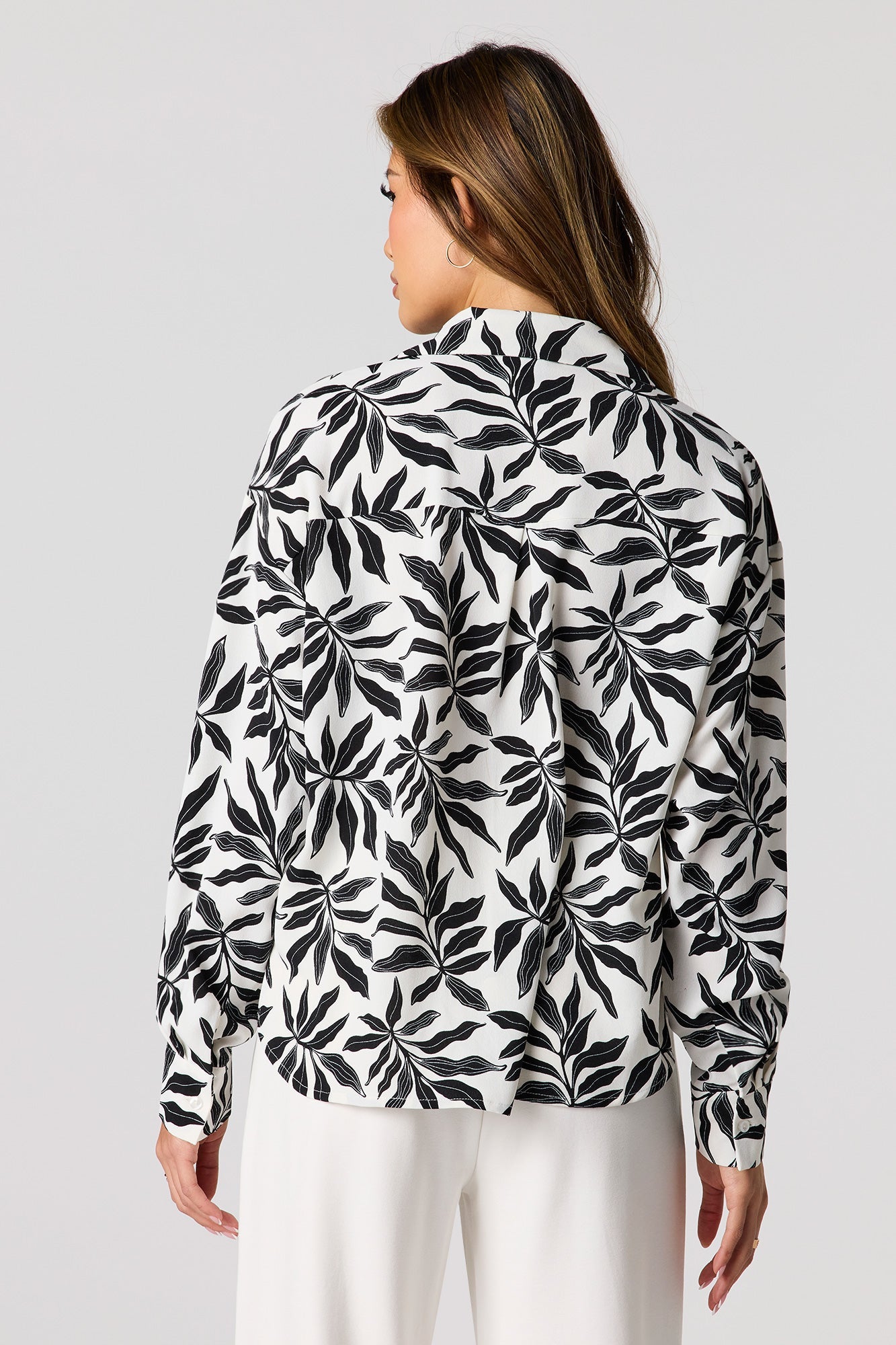 Flowy Button-Up Collared Top