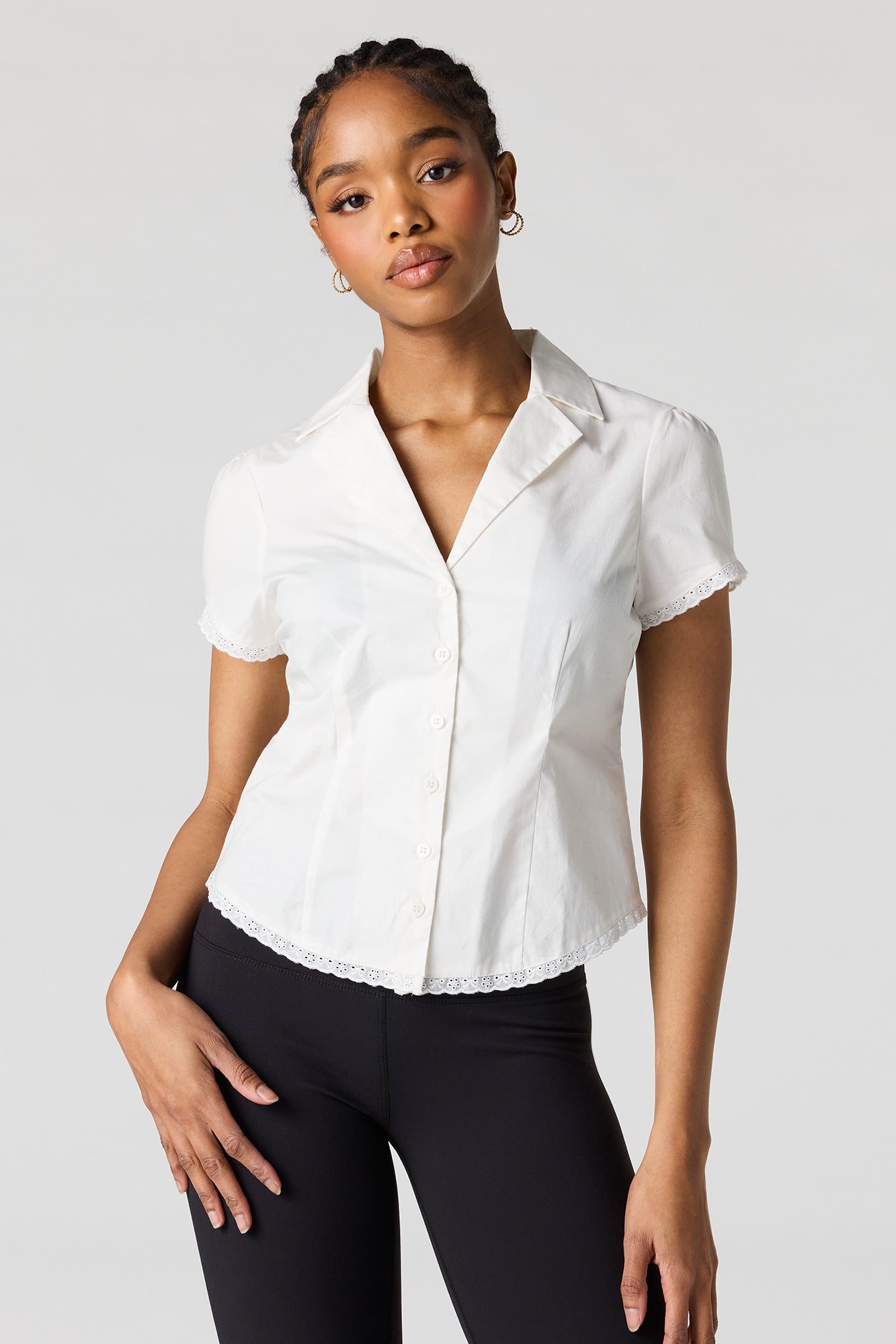 Collared Button-Up Top