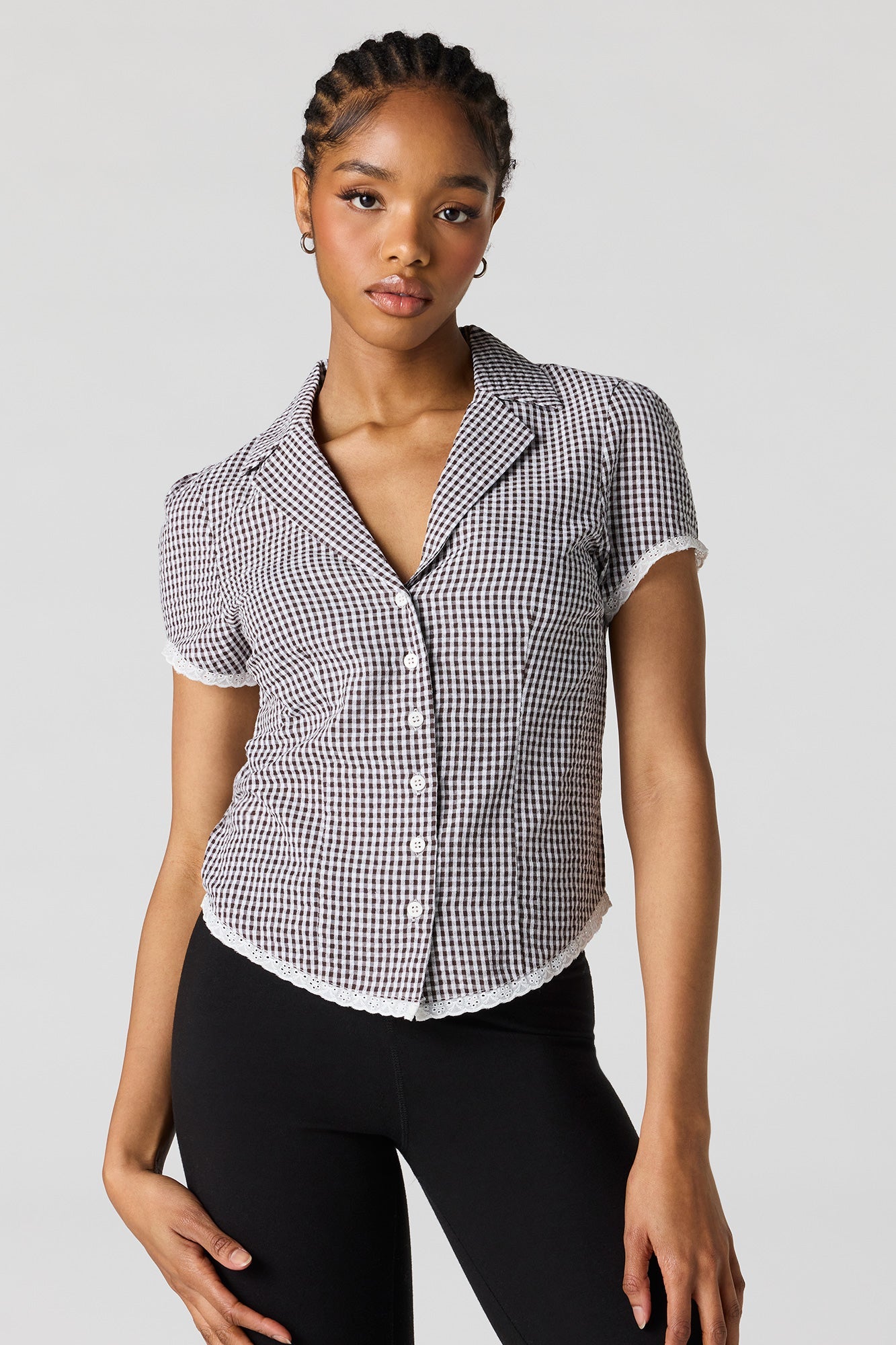 Collared Button-Up Top