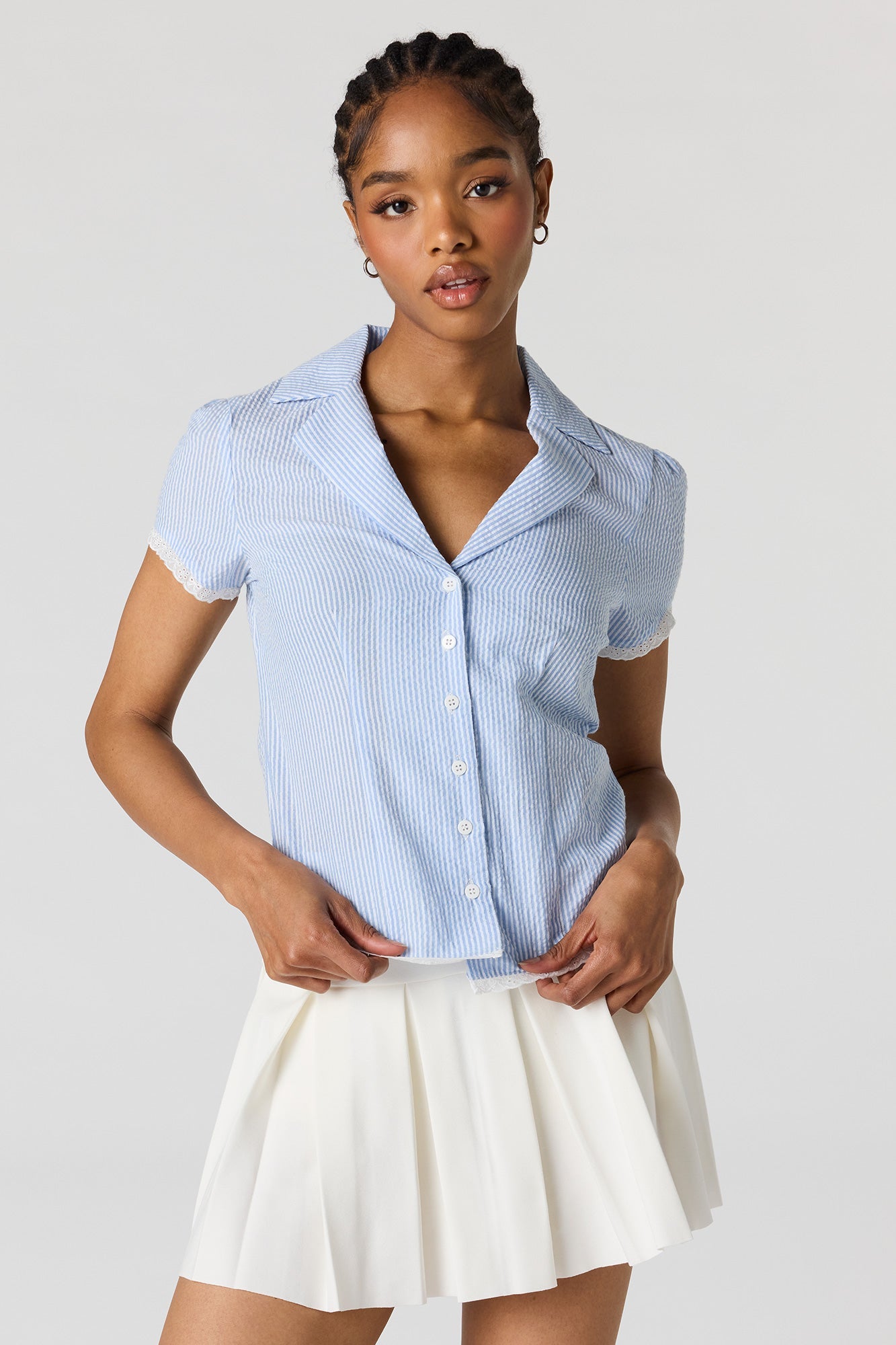 Collared Button-Up Top