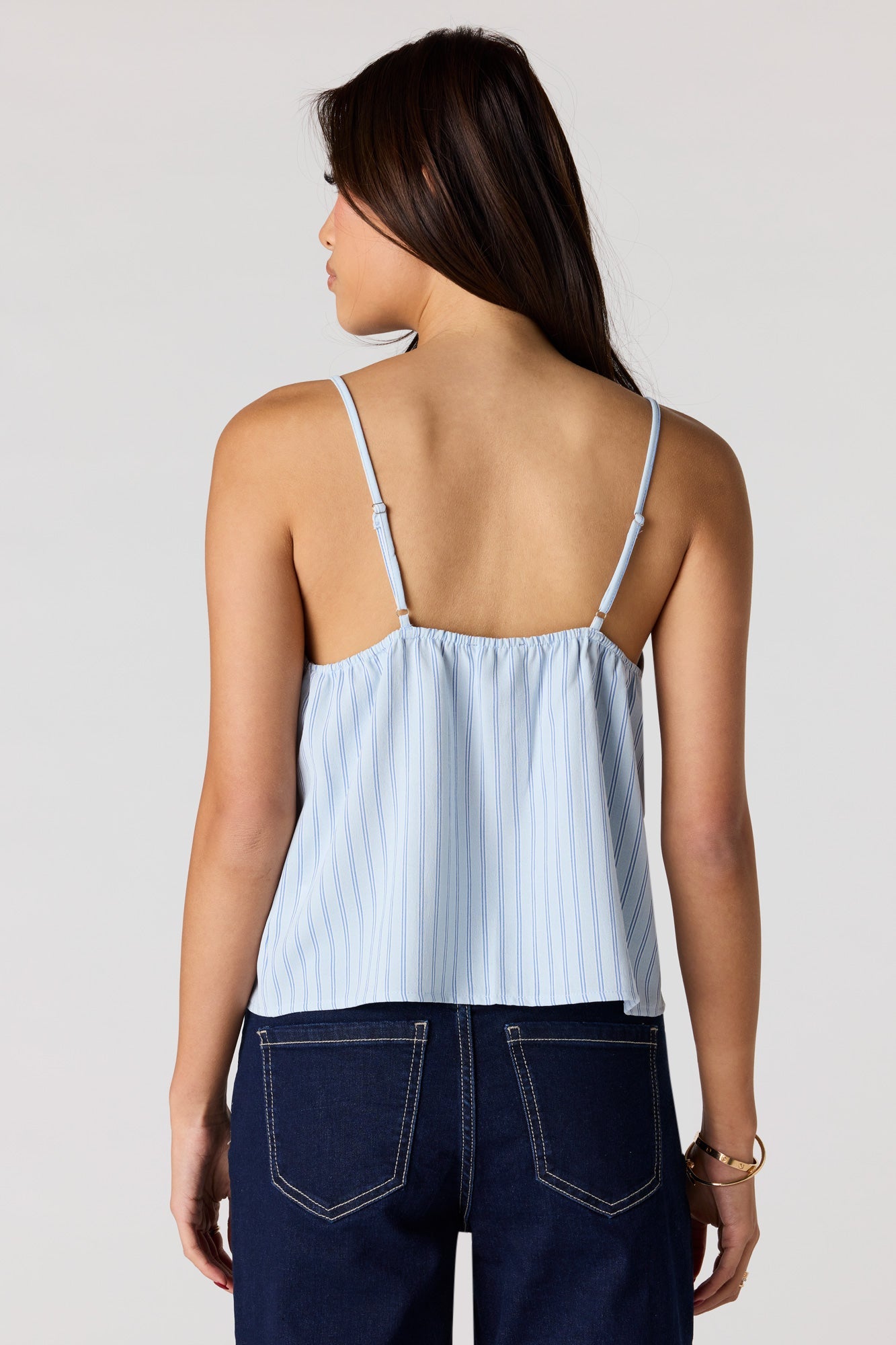 V-Neck Tie Front Flyaway Tank
