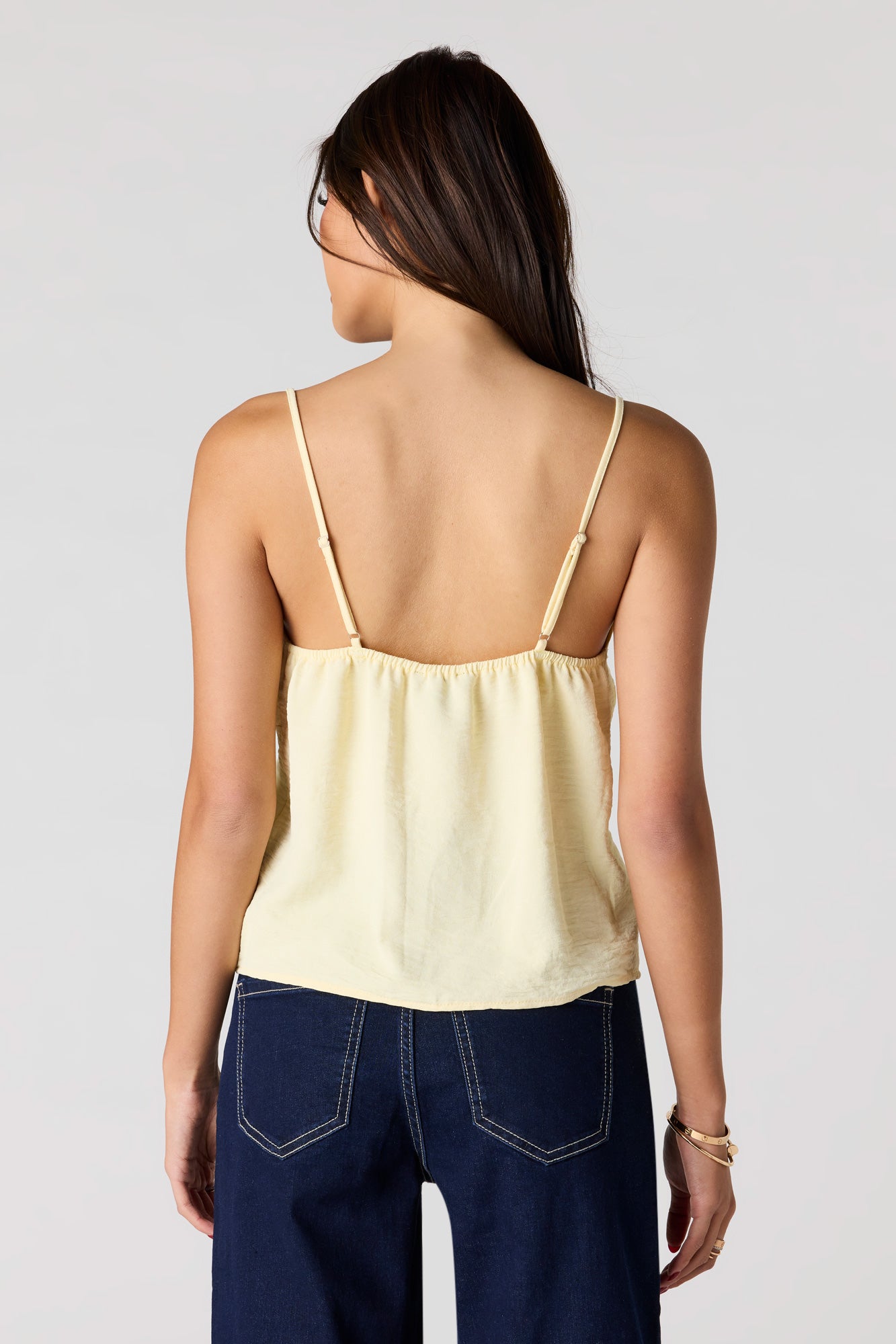 V-Neck Tie Front Flyaway Tank