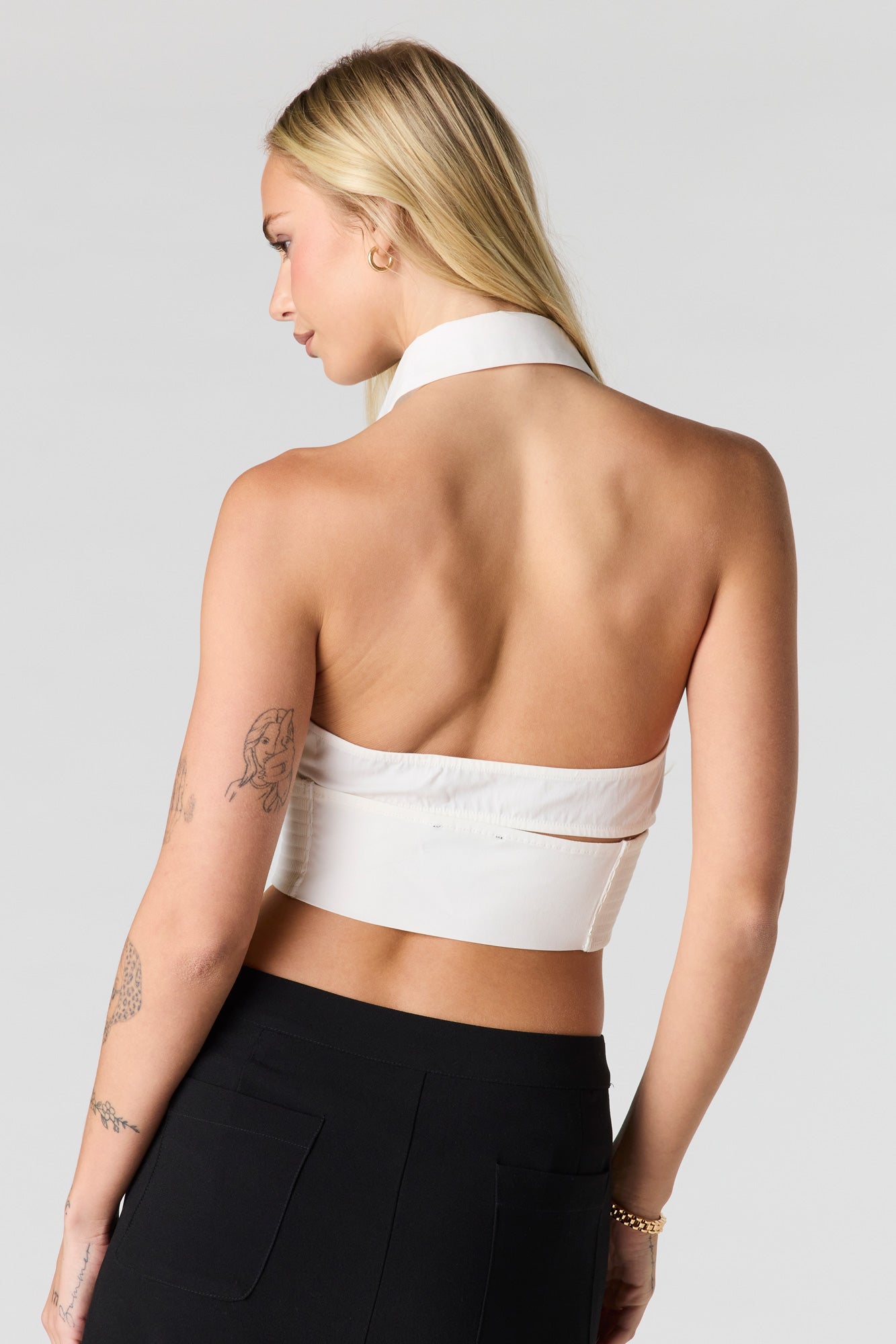 Button Front Corset Halter Top