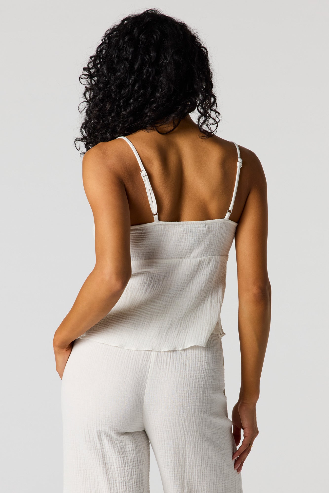 Gauze Lace Trim V-Neck Cami