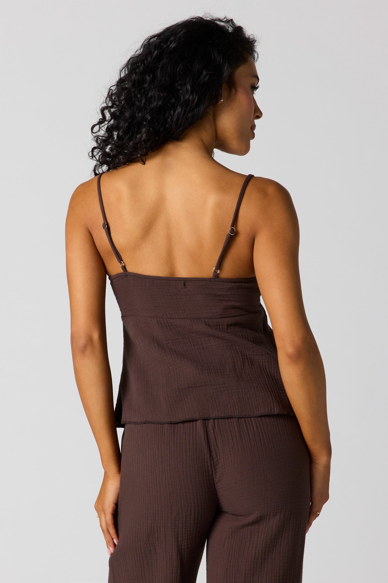 Gauze Lace Trim V-Neck Cami
