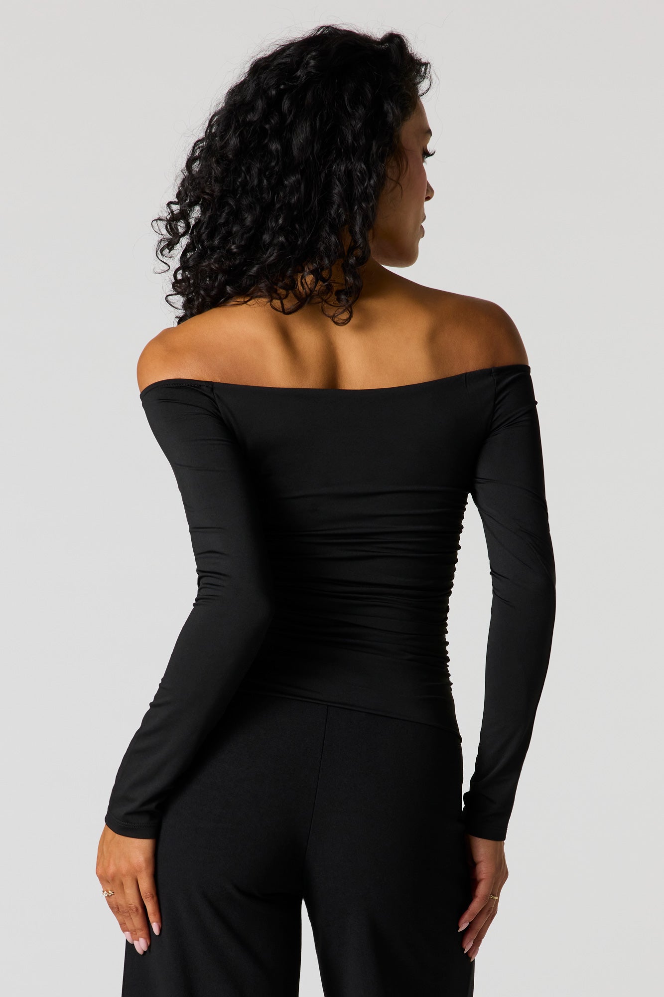 Contour Metal Accent Off-Shoulder Top