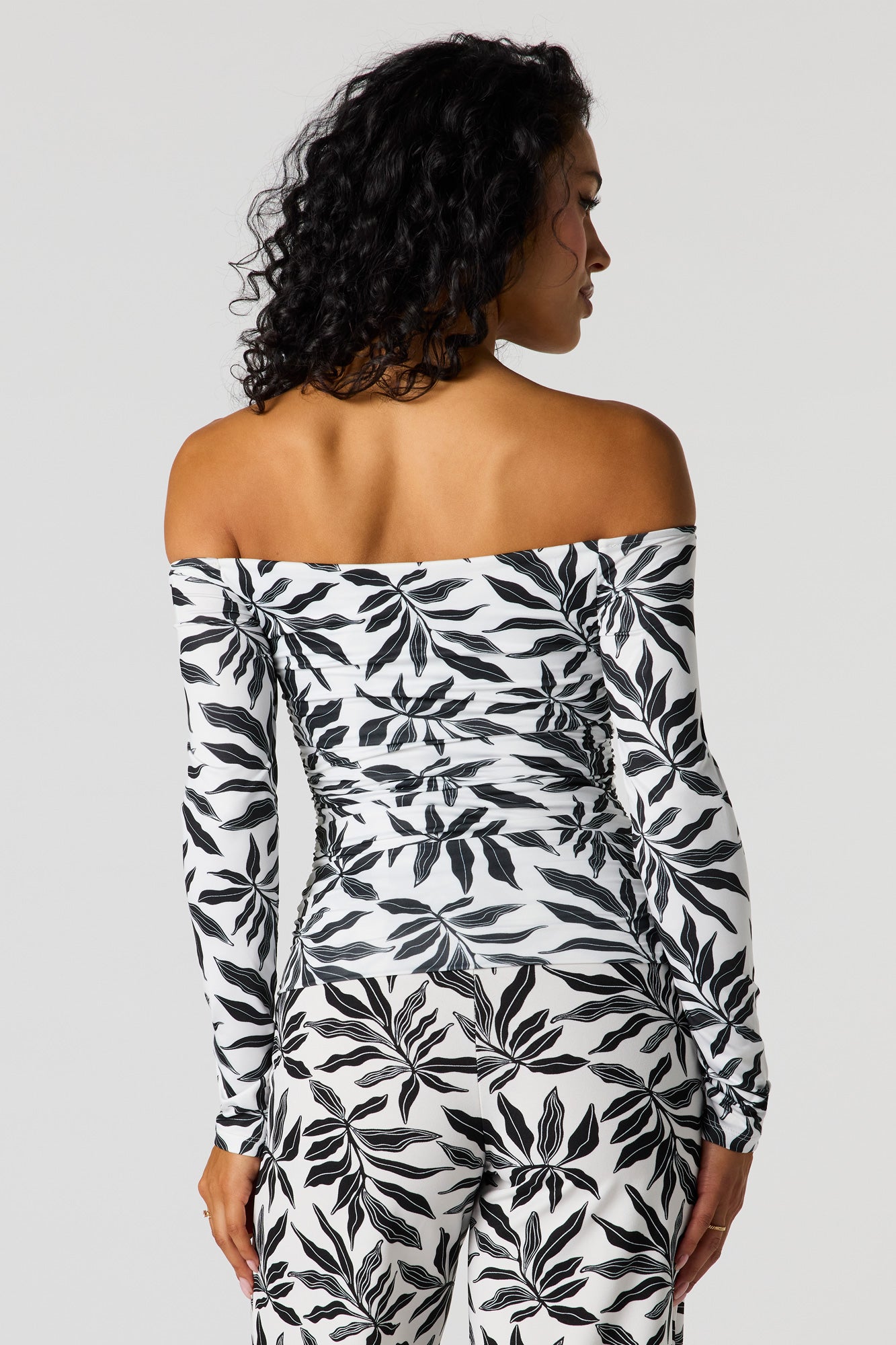 Contour Metal Accent Off-Shoulder Top
