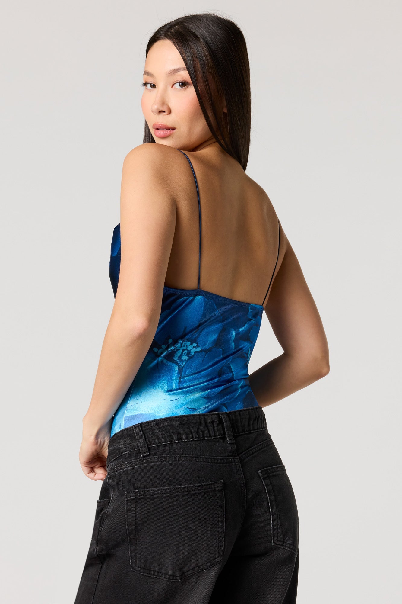 Satin Cowl Neck Bodysuit