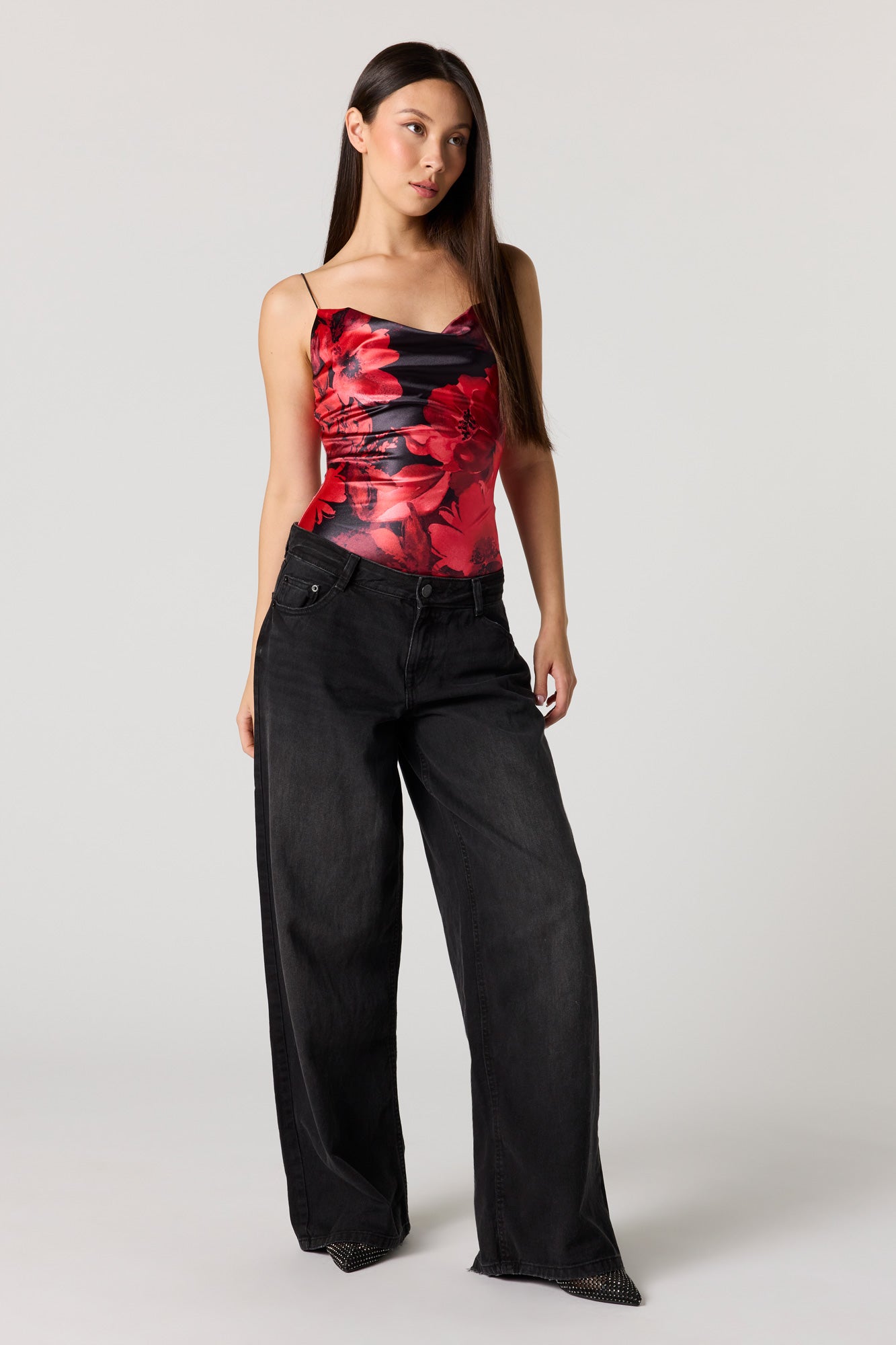 Satin Cowl Neck Bodysuit