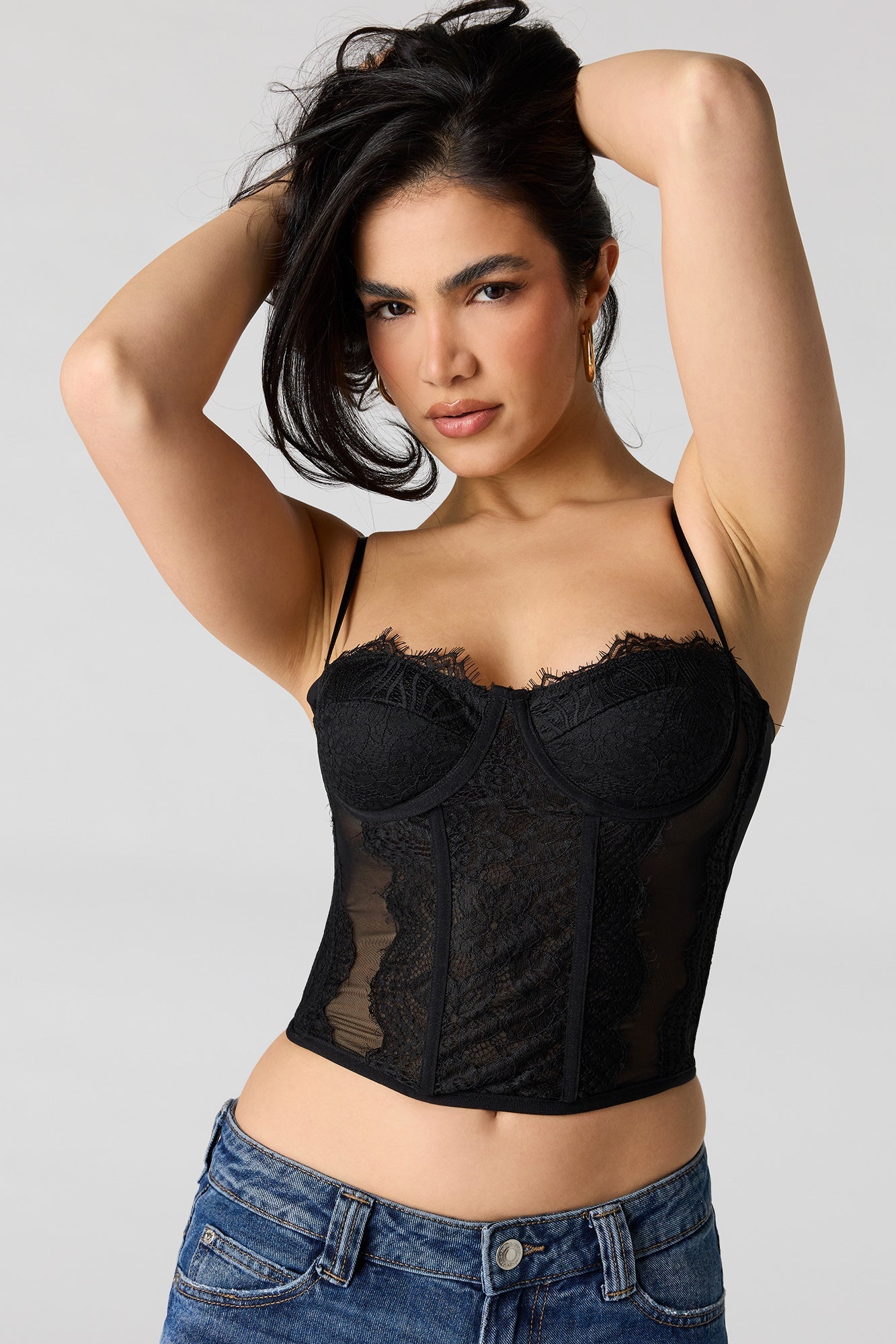 Mesh Lace Corset Tank