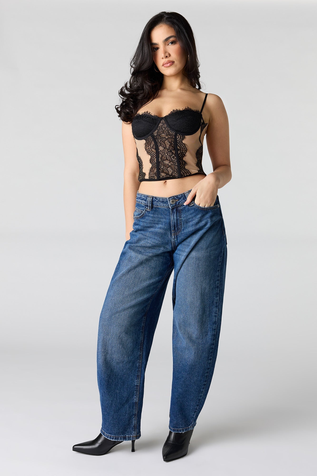 Mesh Lace Corset Tank