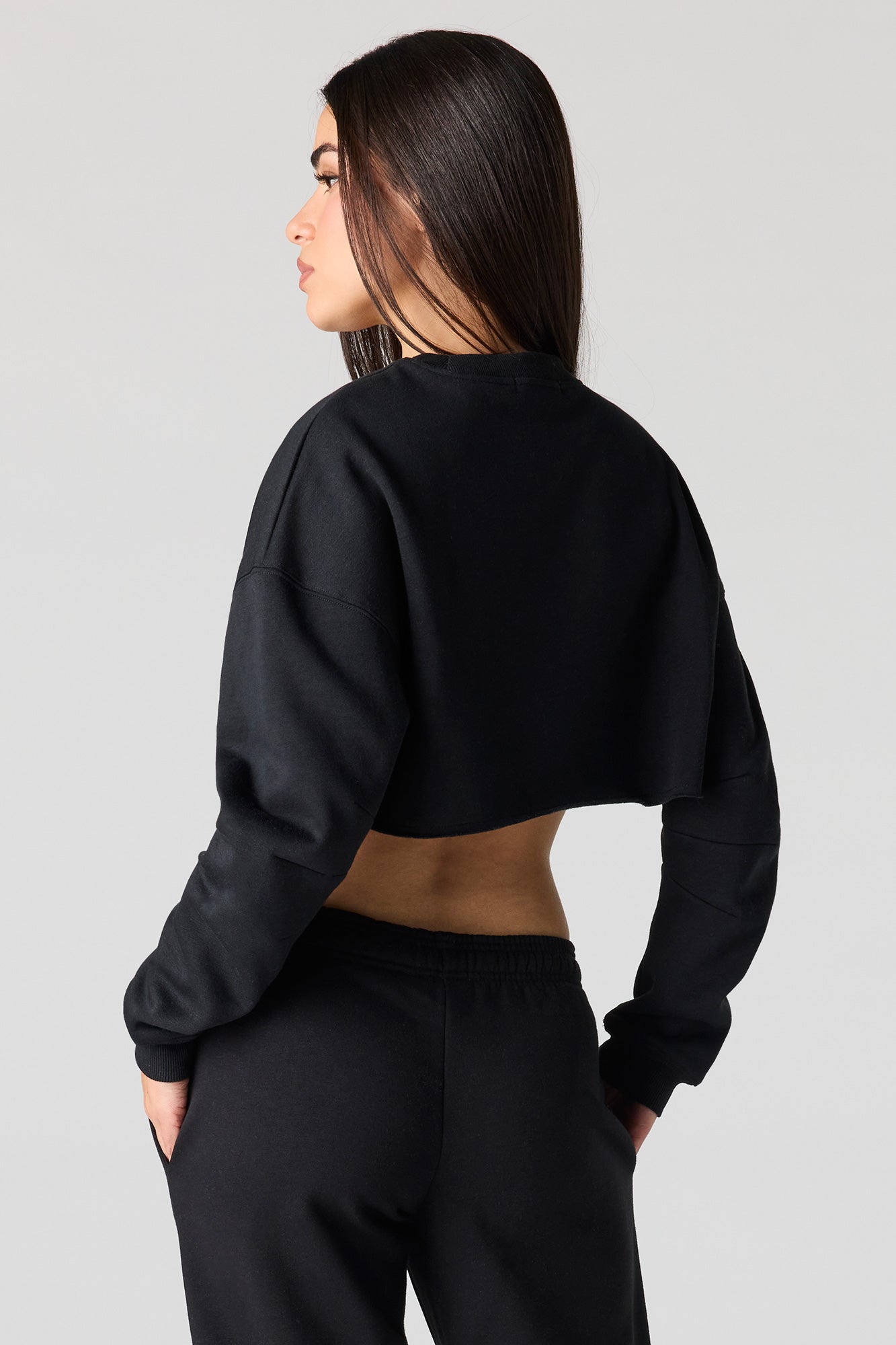 Fleece Cropped Sweatshirt