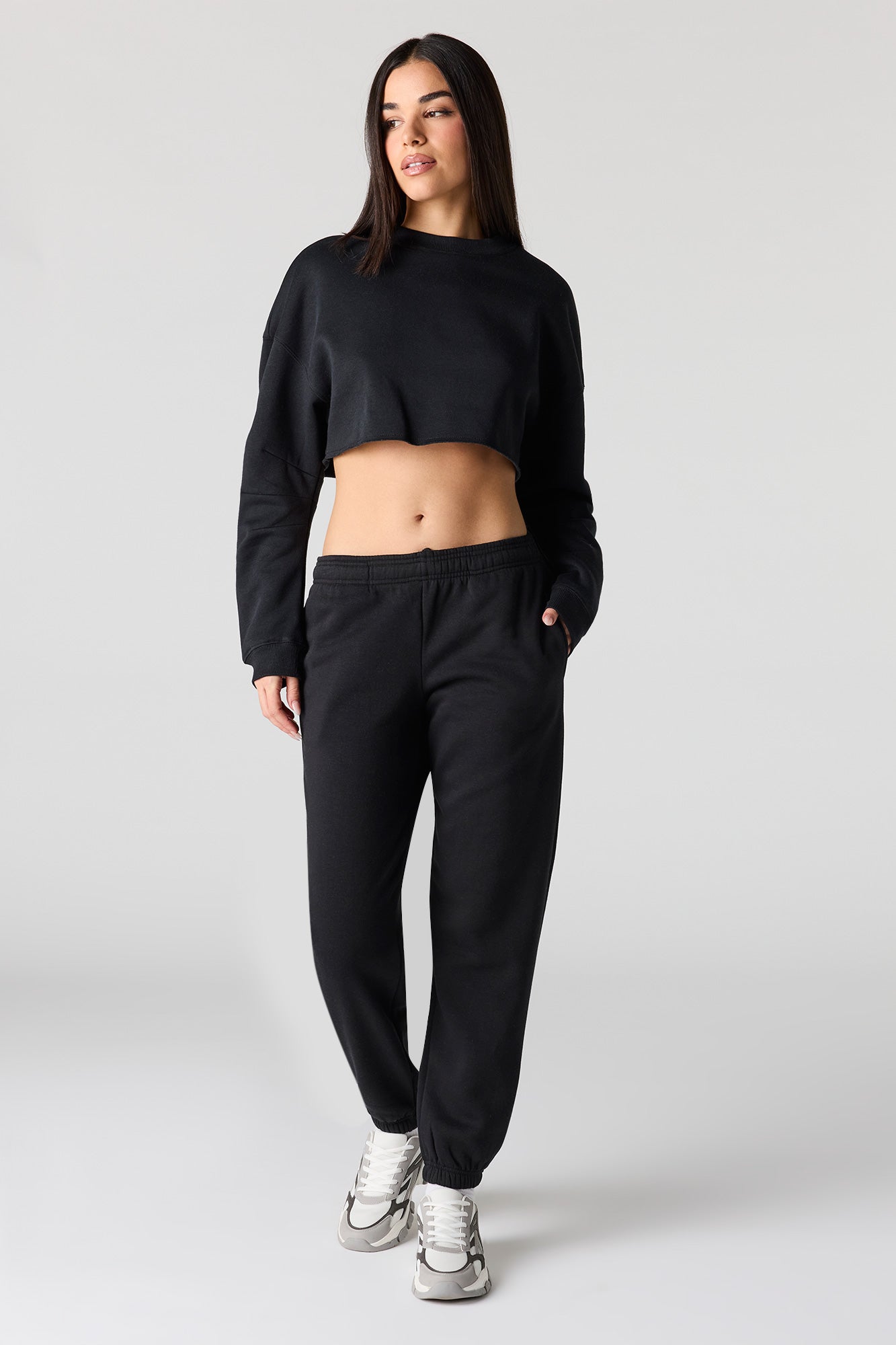 Fleece Cropped Sweatshirt