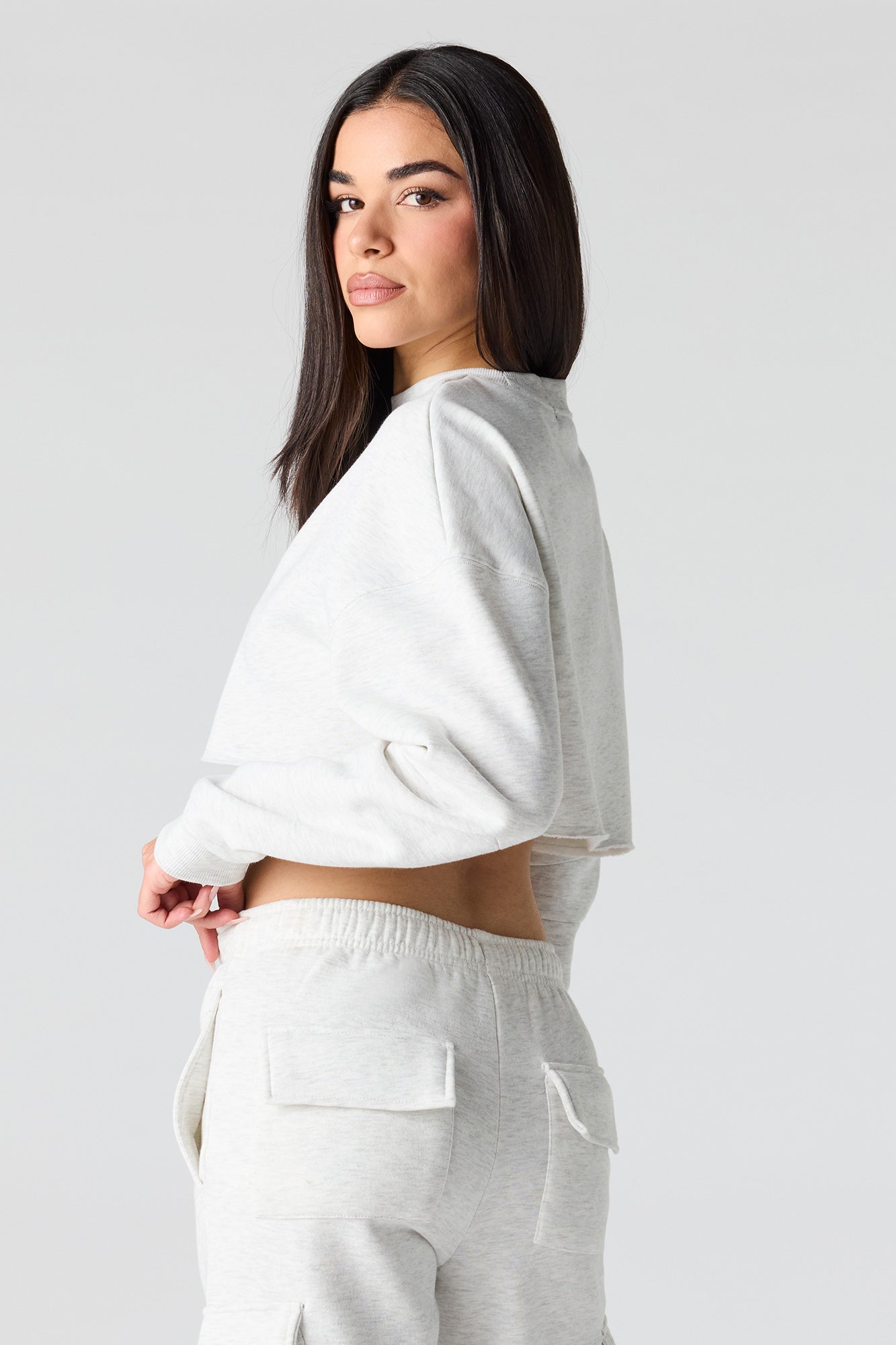 Fleece Cropped Sweatshirt