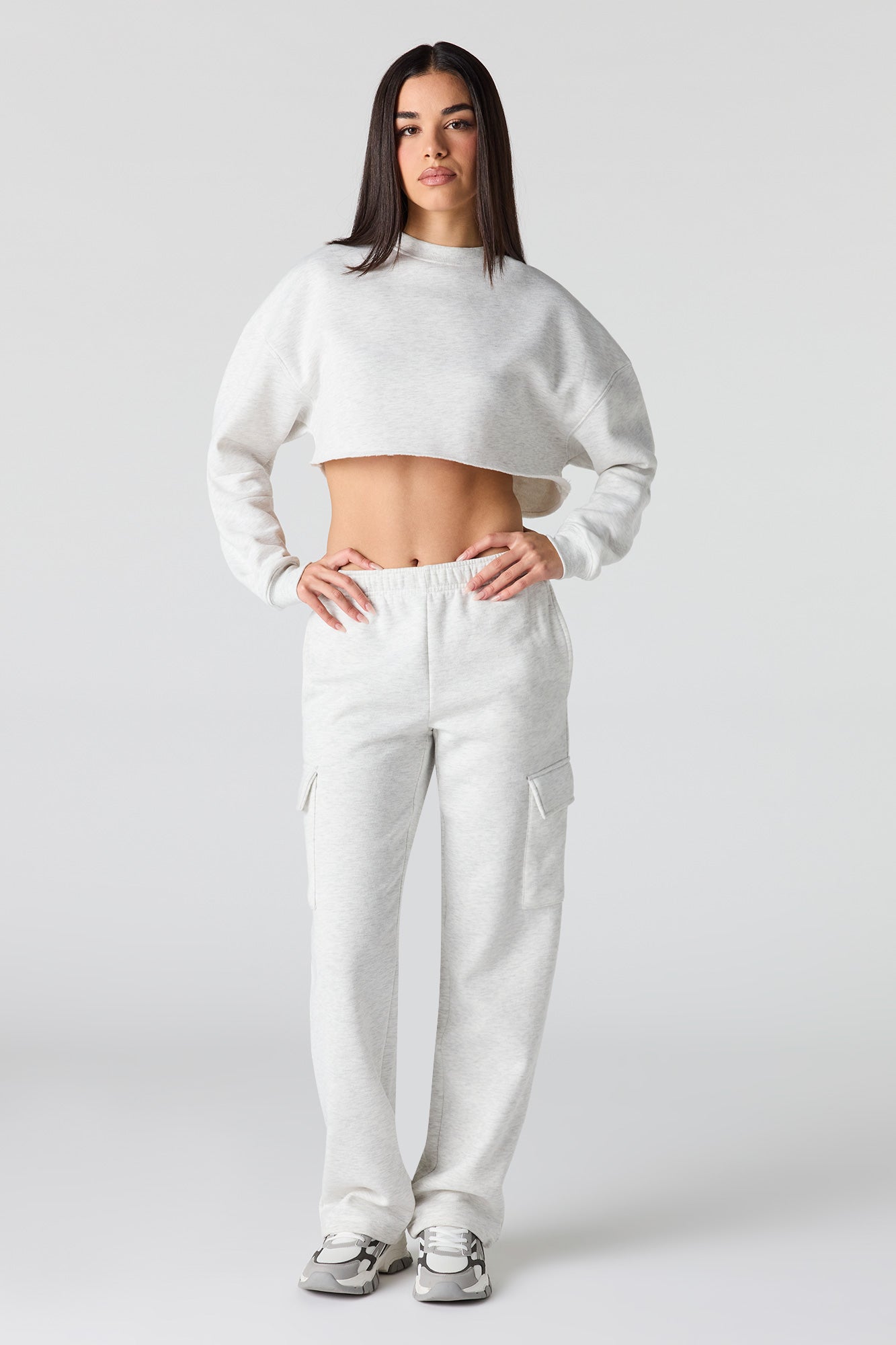 Fleece Cropped Sweatshirt