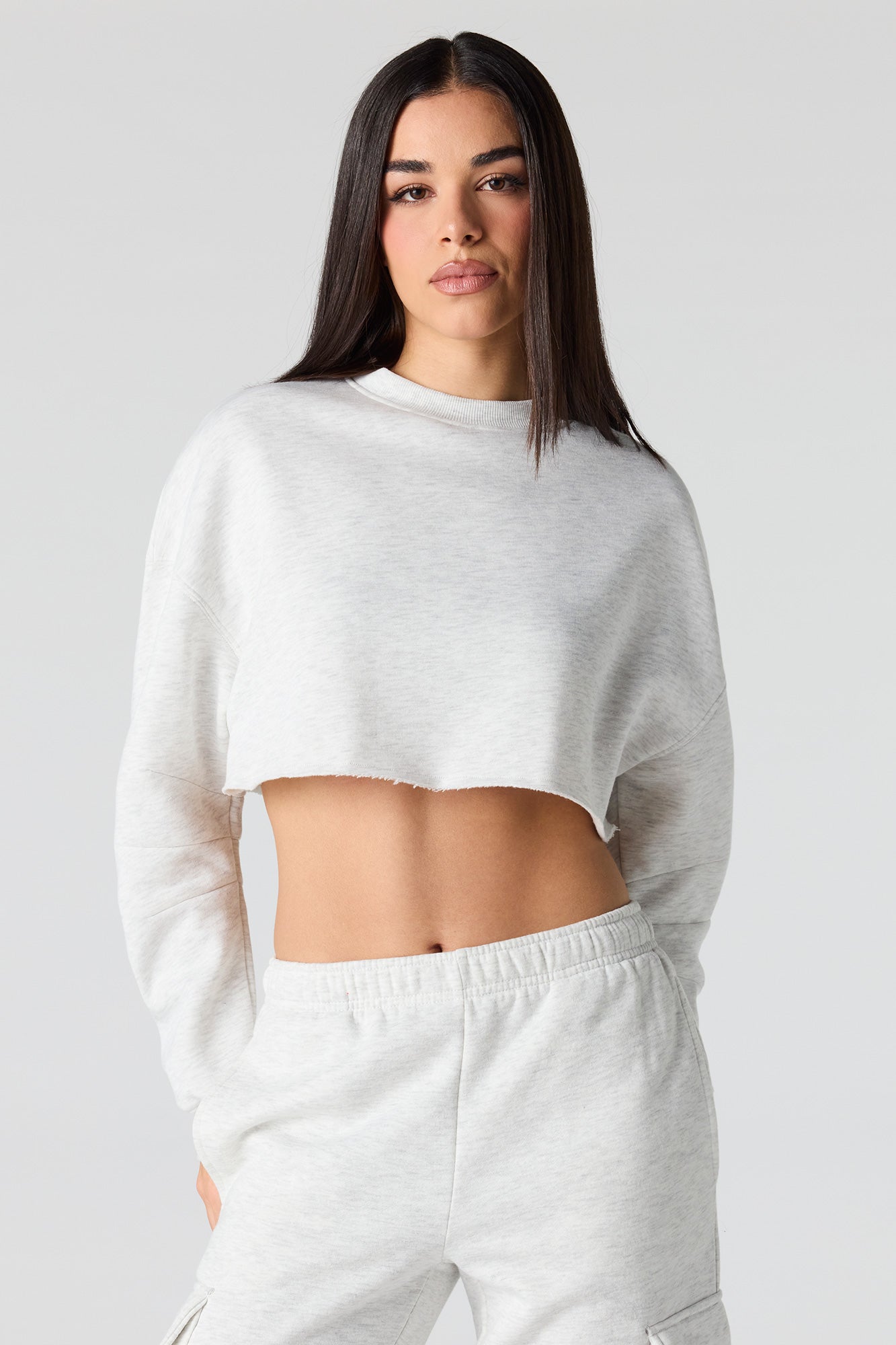 Fleece Cropped Sweatshirt