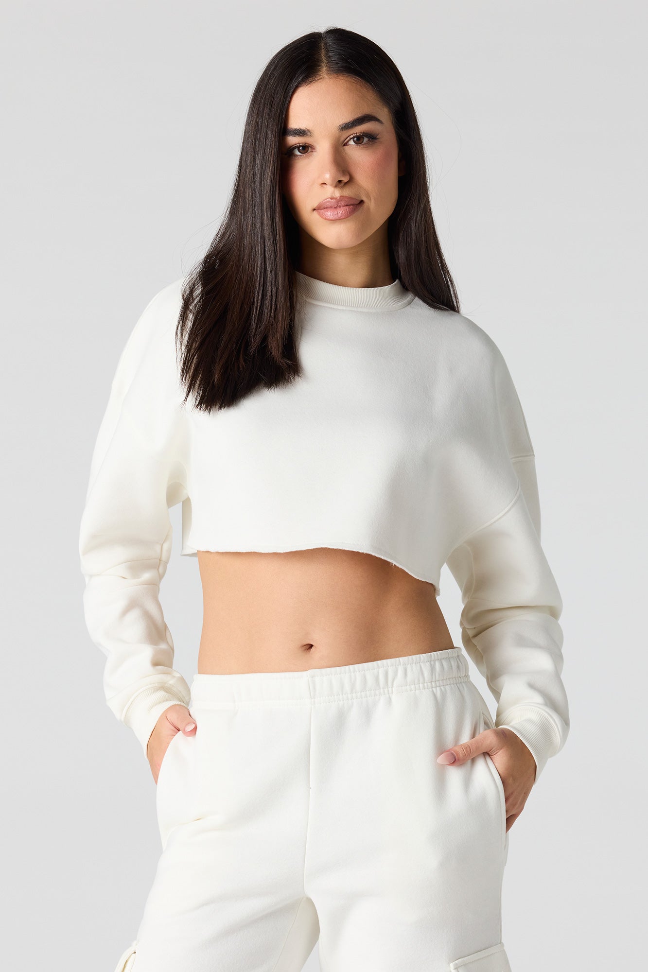 Fleece Cropped Sweatshirt