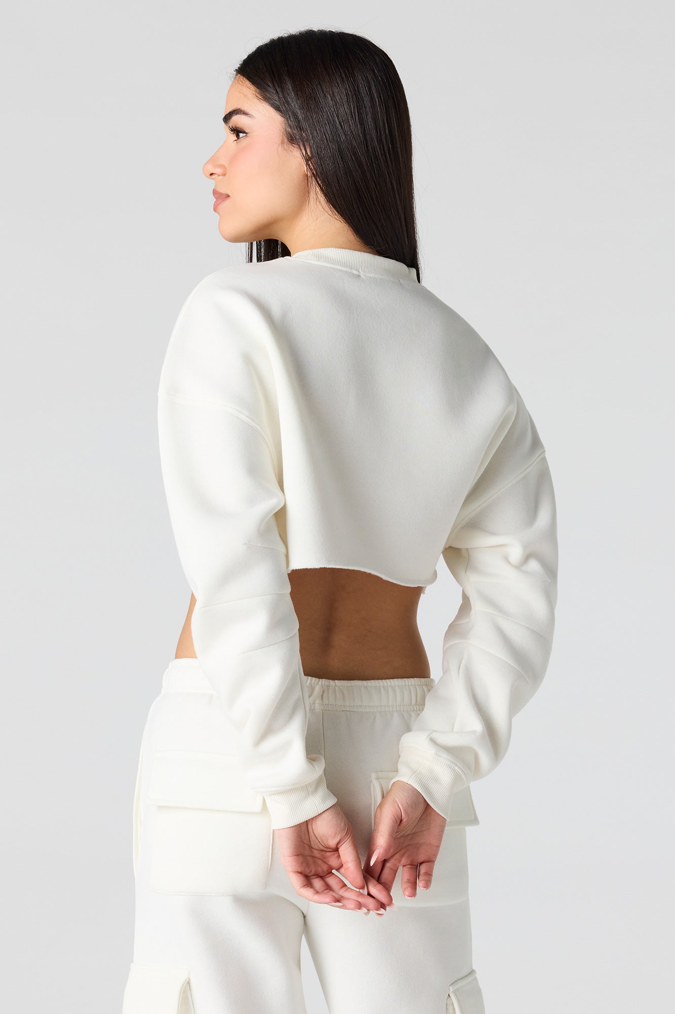 Fleece Cropped Sweatshirt
