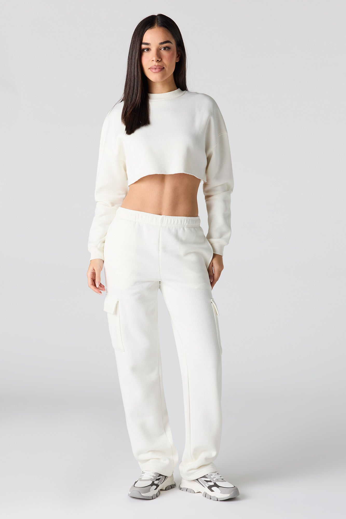 Fleece Cropped Sweatshirt